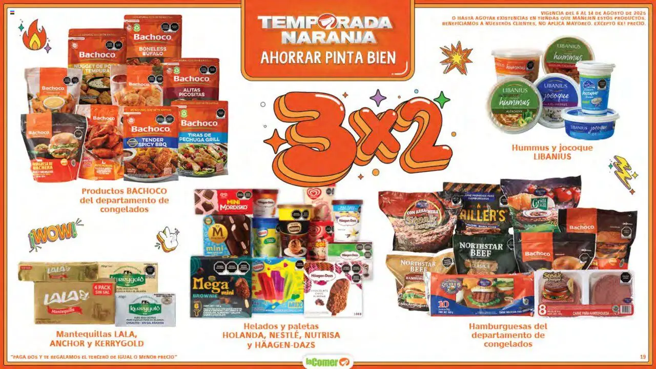 Nuevas ofertas de La Comer válidas en toda la República Mexicana desde el 06.08.2025. ¡Encuentra las mejores ofertas en La Comer - Folleto! | Página: 19 | Productos: Sal, Mantequilla, Chocolate, Té