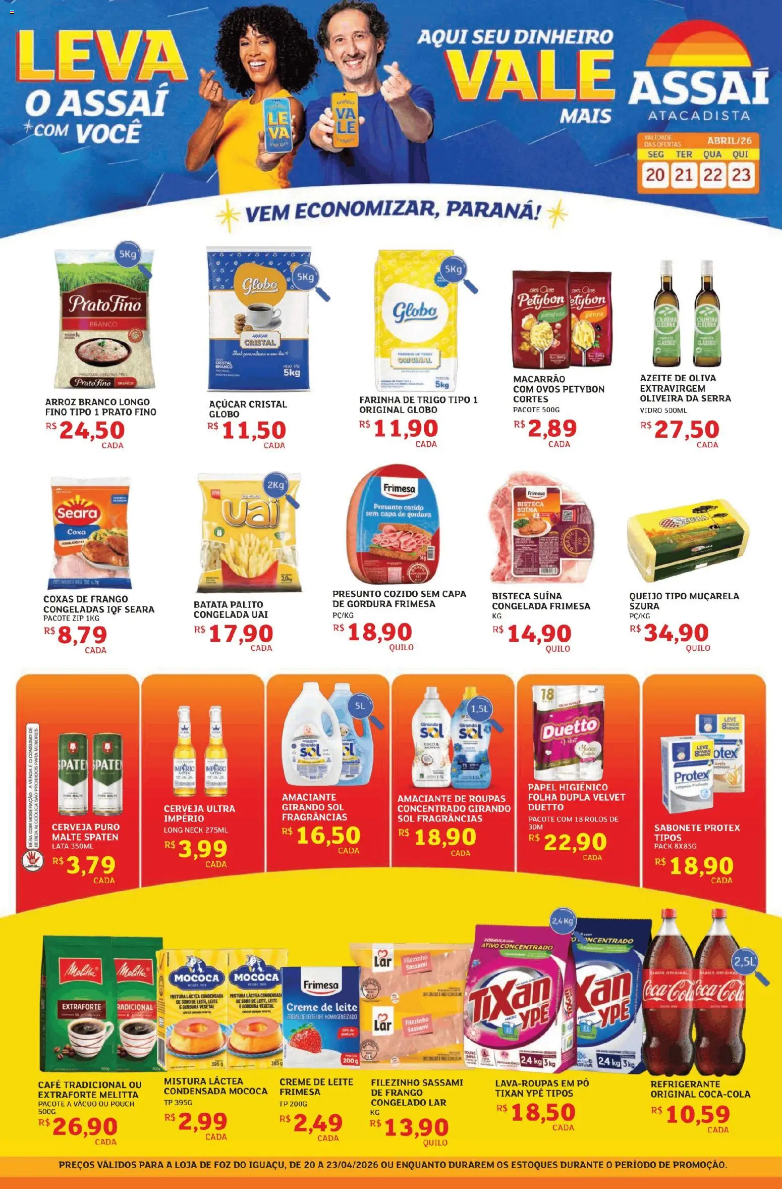 Assaí Atacadista Folheto - válido de 20.04.2026 | Página: 1 | Produtos: Amaciante de roupas, Presunto, Sabonete, Azeite