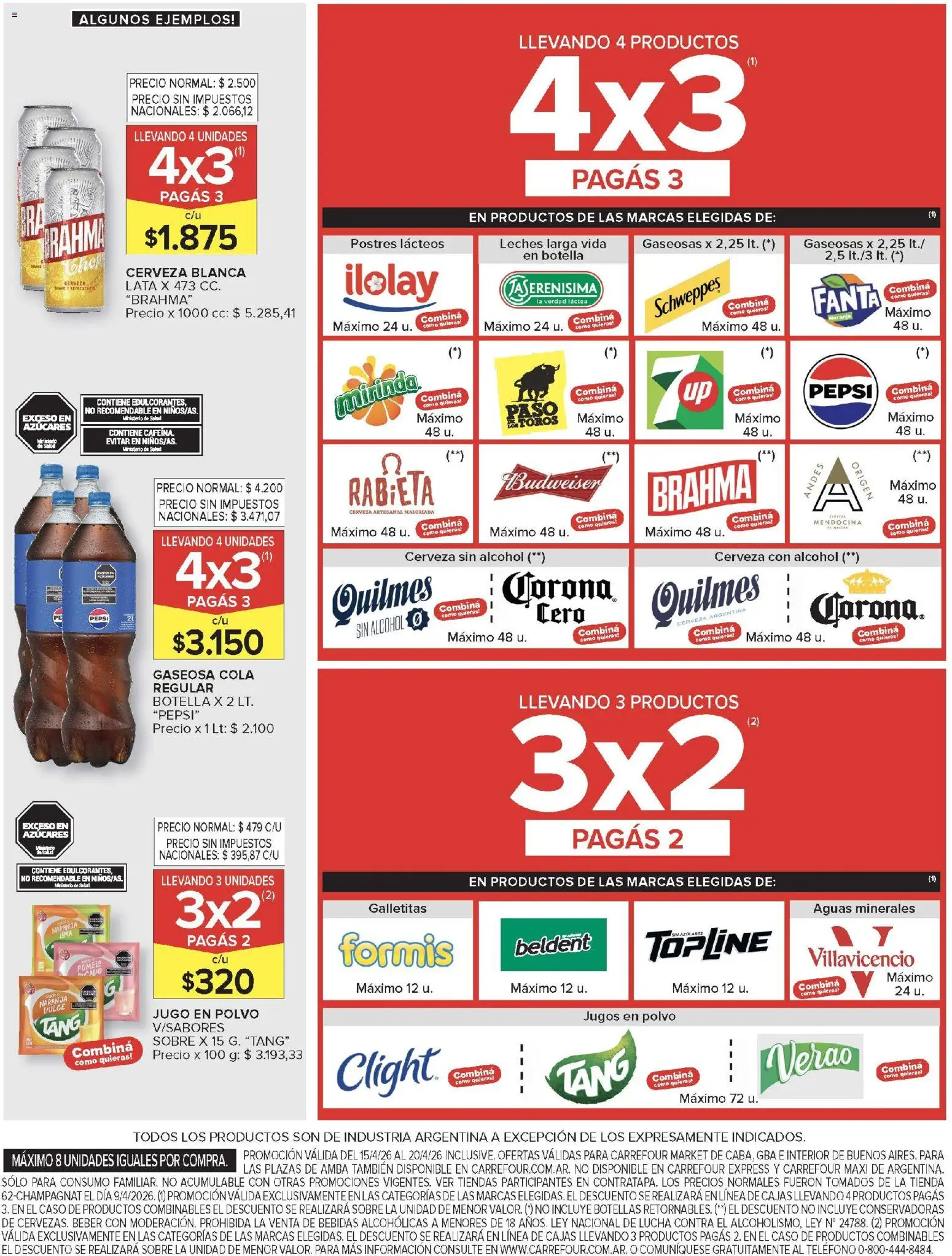 Carrefour ofertas │ válido desde el 15.04.2026 | Página: 25 | Productos: Botella, Galletitas, Jugo, Té