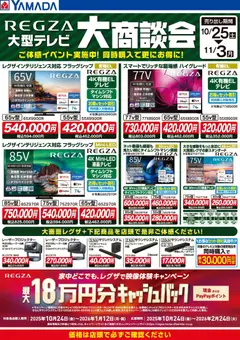 25.10.2025から有効なオファーを含む ヤマダ 電機 - REGZA 大型テレビ 大商談会