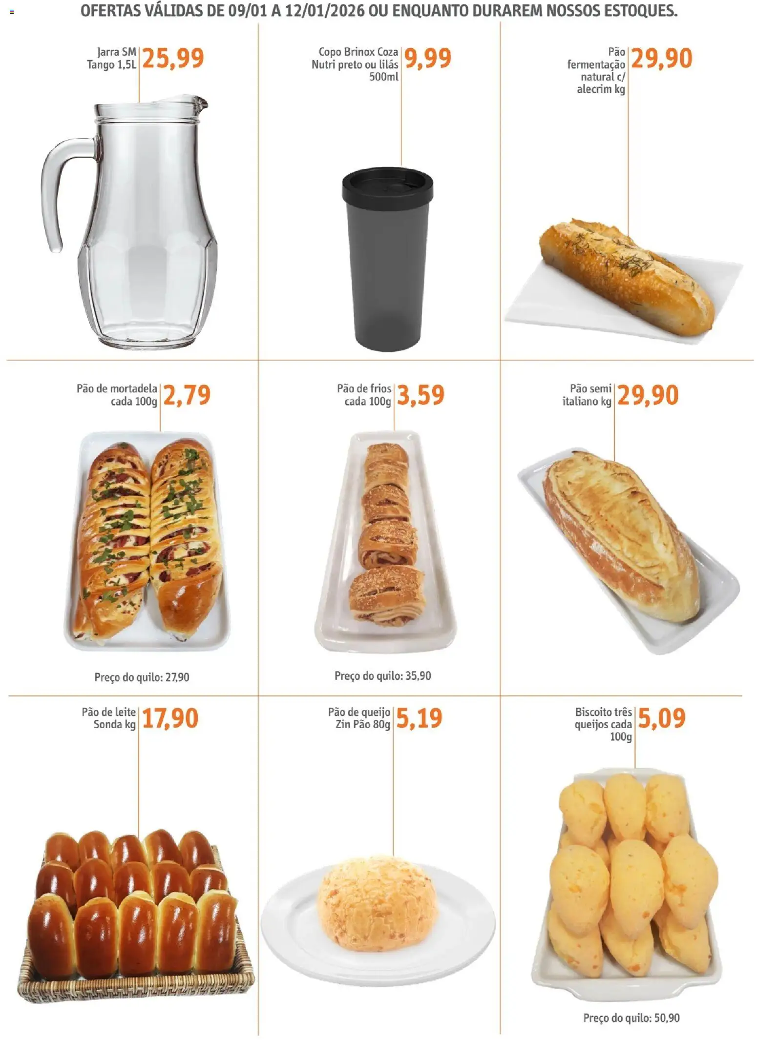 Sonda Folheto - válido de 09.01.2026 | Página: 4 | Produtos: Leite, Queijo, Mortadela, Jarra