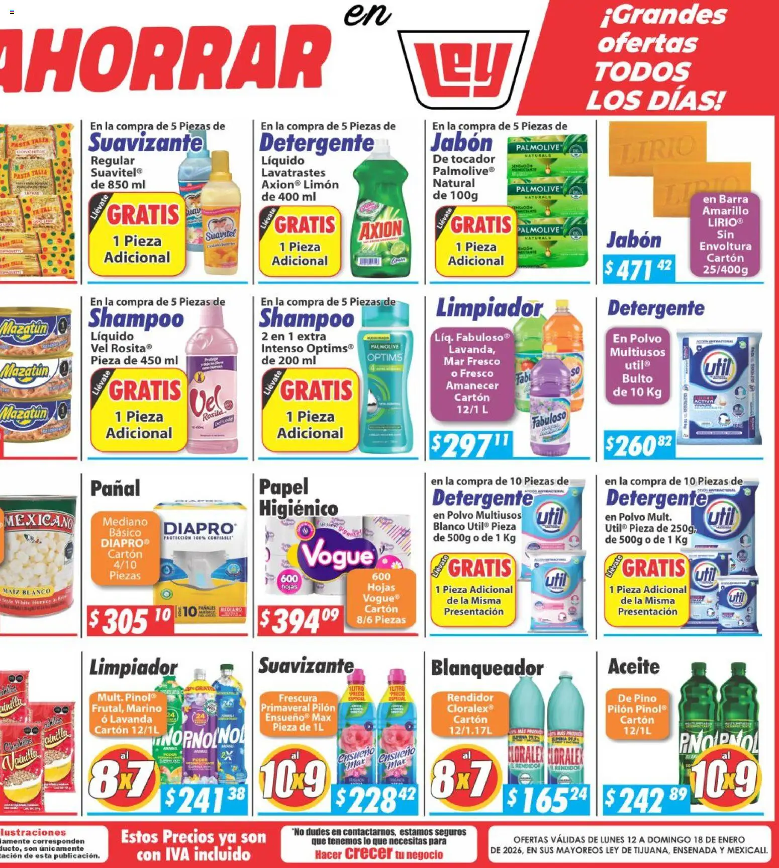Nuevas ofertas de Casa Ley válidas en toda la República Mexicana desde el 12.01.2026. ¡Encuentra las mejores ofertas en Casa Ley folleto Frontera! | Página: 6 | Productos: Limón, Suavizante, Limpiador, Barra