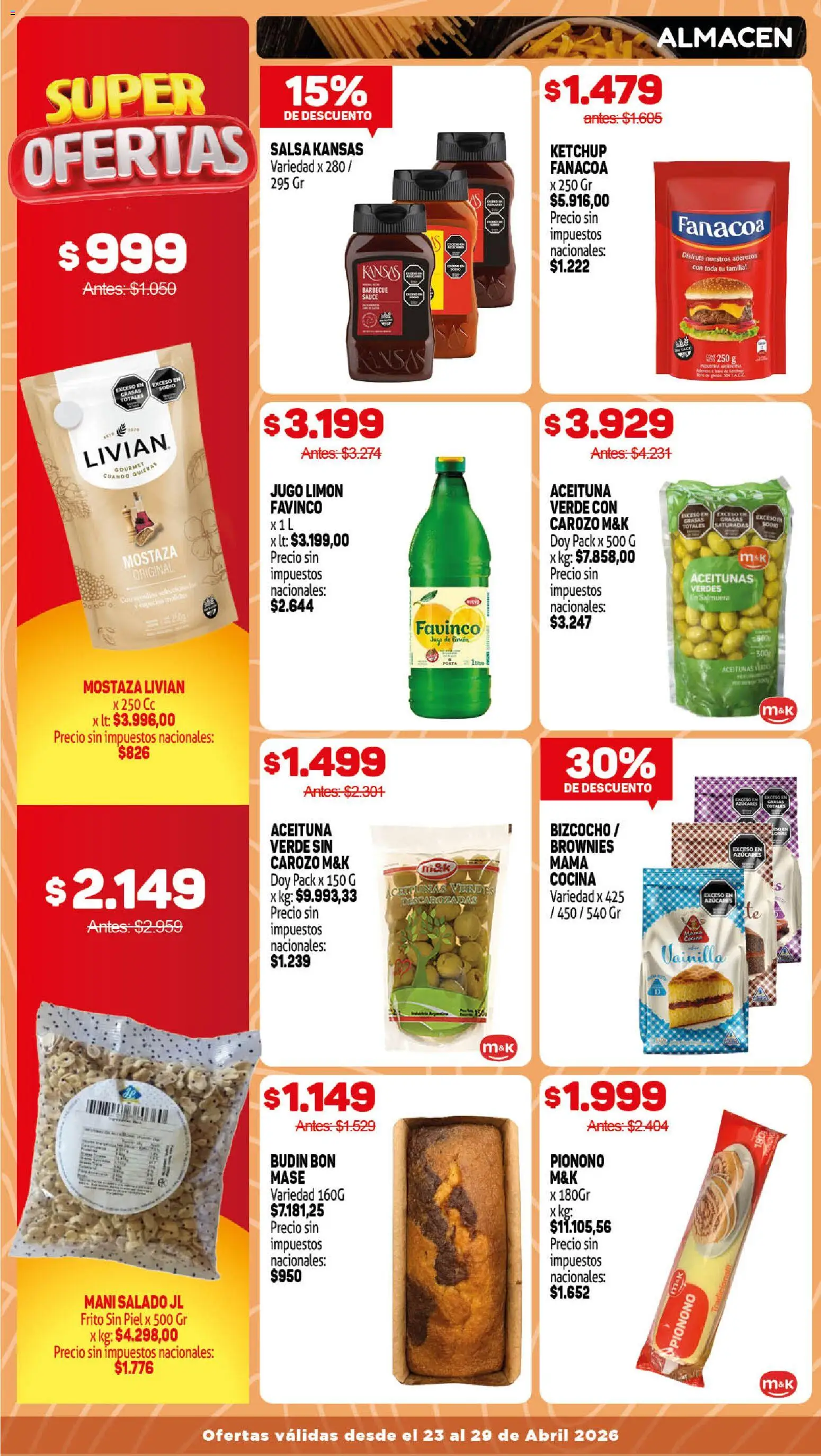 Makro Ofertas VOLVETE A ILUSIONAR OFERTAS SEMANALES │ válido desde el 23.04.2026 | Página: 6 | Productos: Cocina, Budín, Aceitunas, Jugo