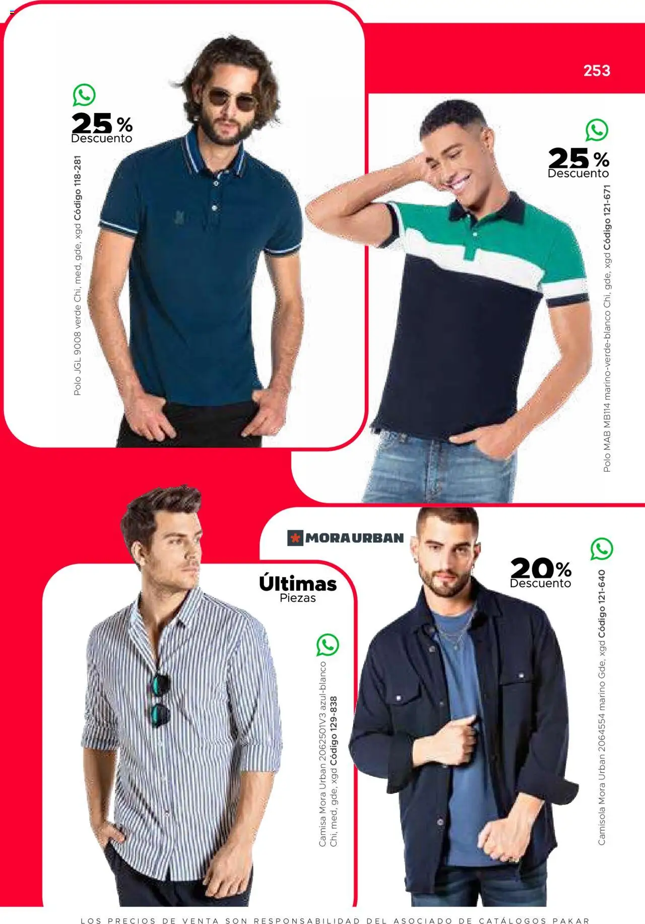 Nuevas ofertas de SC Pakar válidas en toda la República Mexicana desde el 31.01.2025. ¡Encuentra las mejores ofertas en SC Pakar catálogo Ropa! | Página: 253 | Productos: Camisa