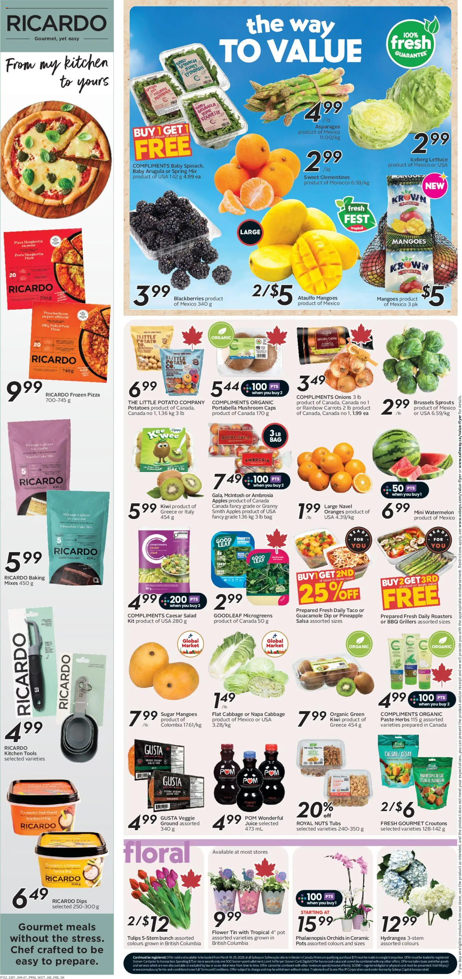 Safeway flyer valid from 19.03.2026 | Page: 5 | Products: Kiwi, Bag, Juice, Apples
