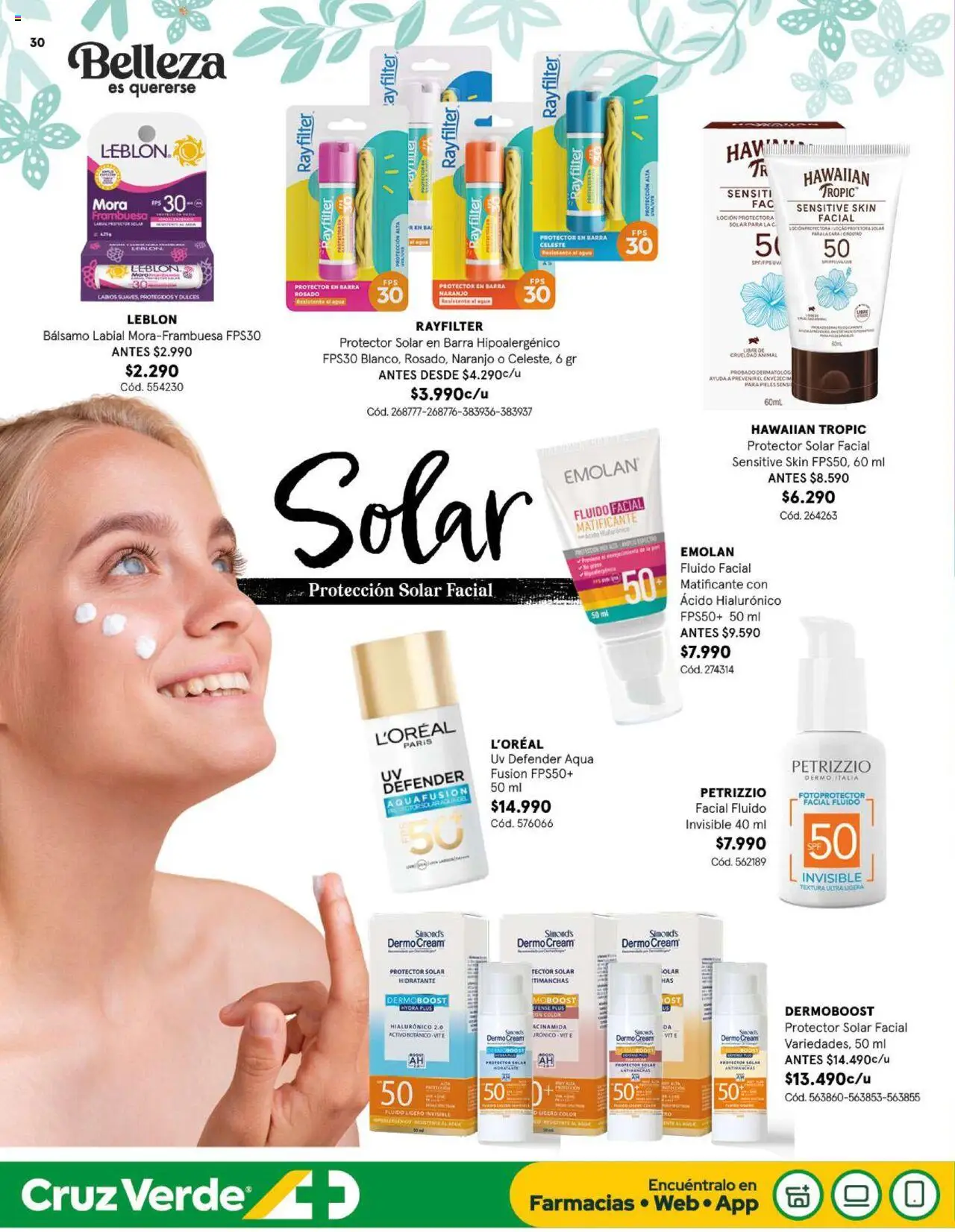 Cruz Verde Descuentos │ válido desde el 01.10.2025 | Página: 30 | Productos: Agua, Bálsamo, Protector solar, Labial