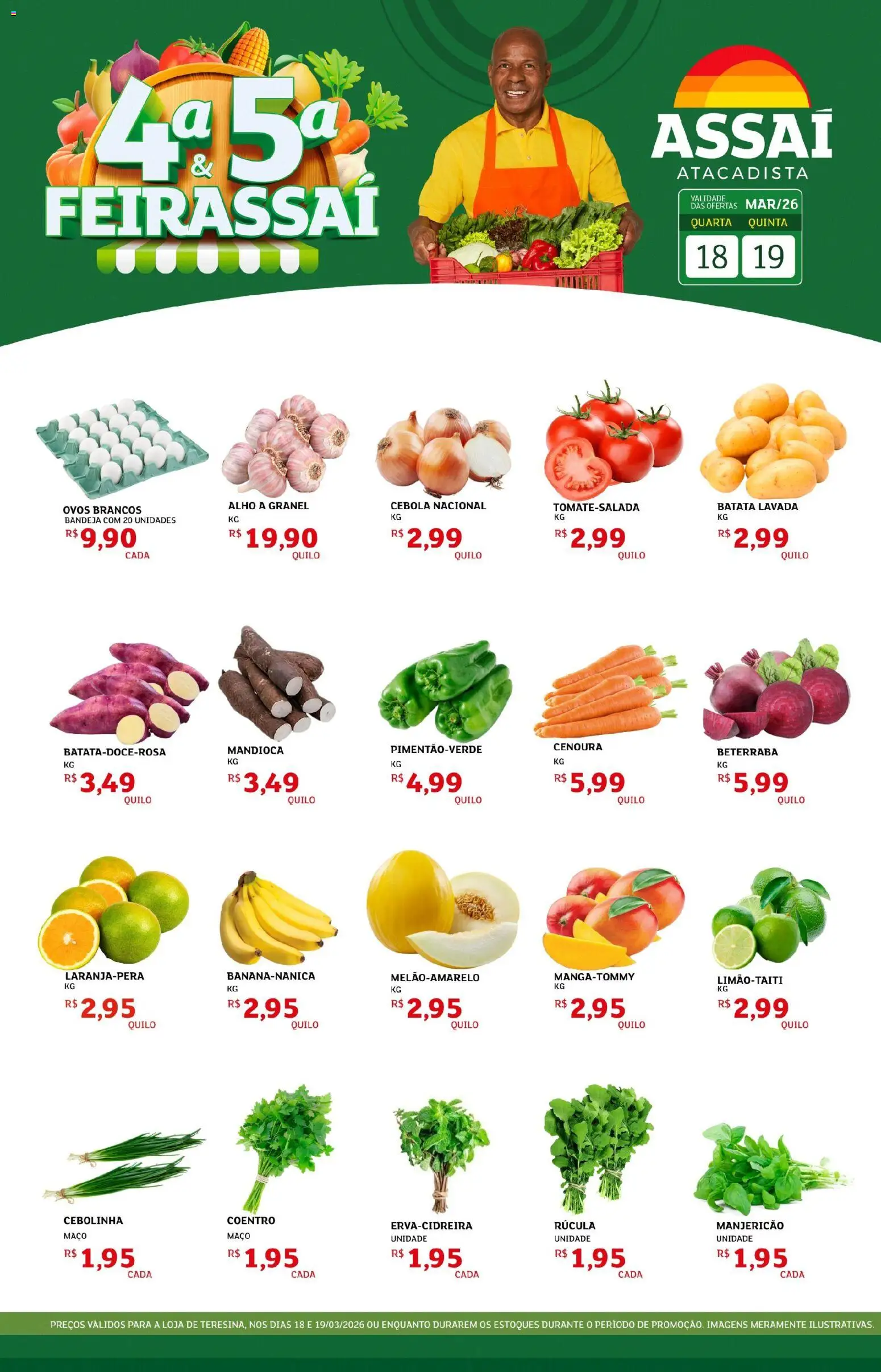 Assaí Atacadista Folheto - válido de 18.03.2026 | Página: 1 | Produtos: Alho, Beterraba, Rúcula, Cenoura