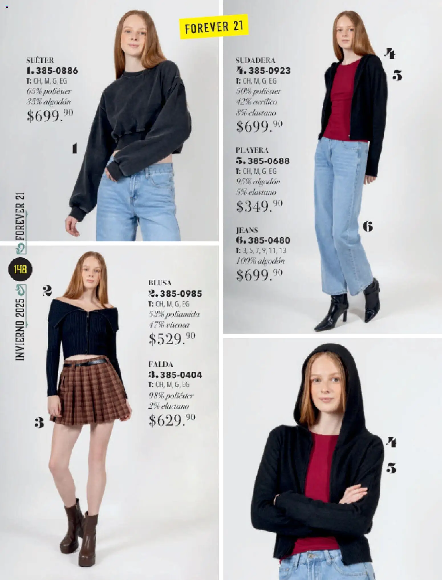 Nuevas ofertas de Andrea válidas en toda la República Mexicana desde el 26.11.2025. ¡Encuentra las mejores ofertas en Andrea catálogo Invierno! | Página: 148 | Productos: Suéter, Algodón, Playera, Falda