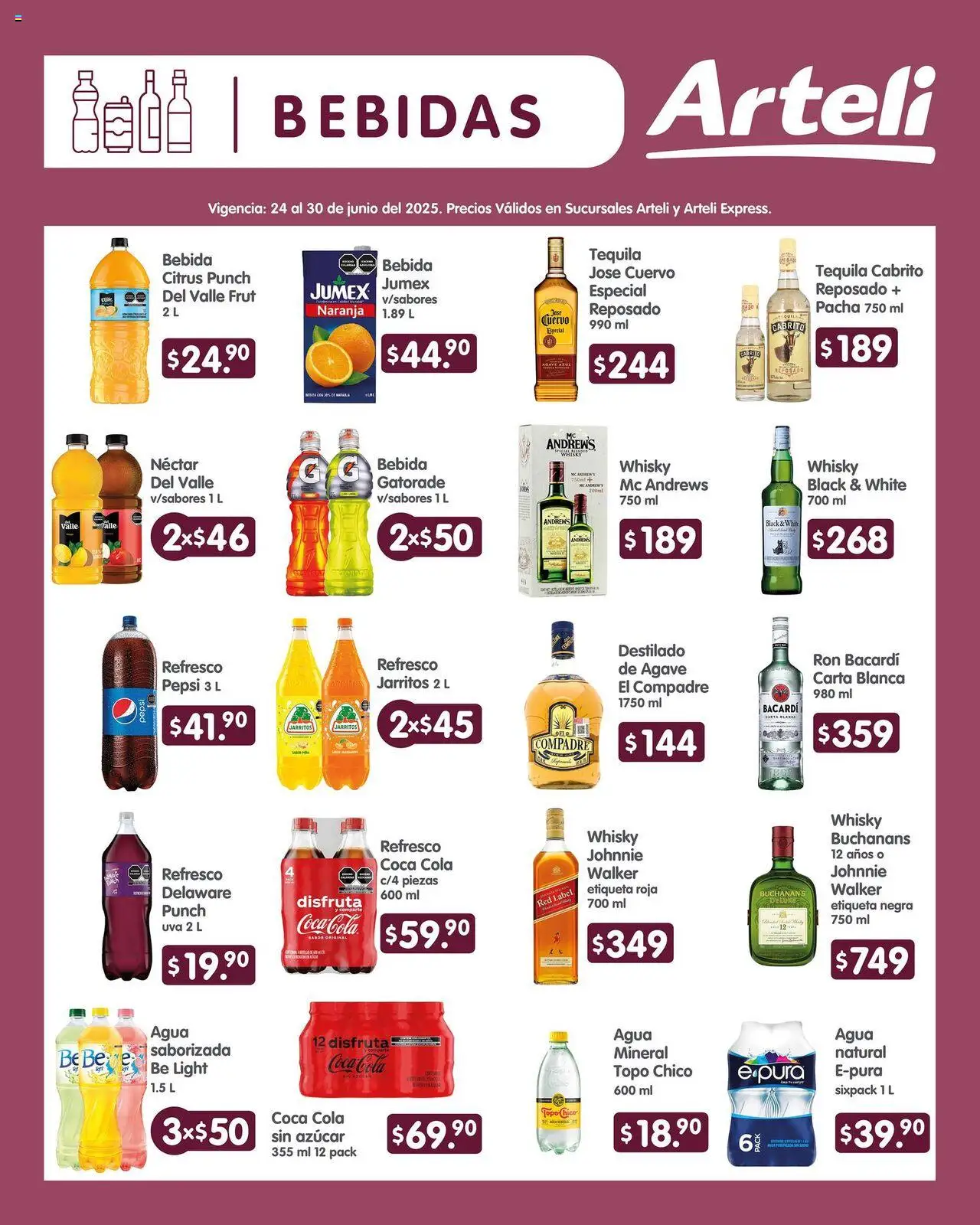 Nuevas ofertas de Arteli válidas en toda la República Mexicana desde el 24.06.2025. ¡Encuentra las mejores ofertas en Arteli folleto! | Página: 5 | Productos: Azúcar, Refresco, Tequila, Whisky