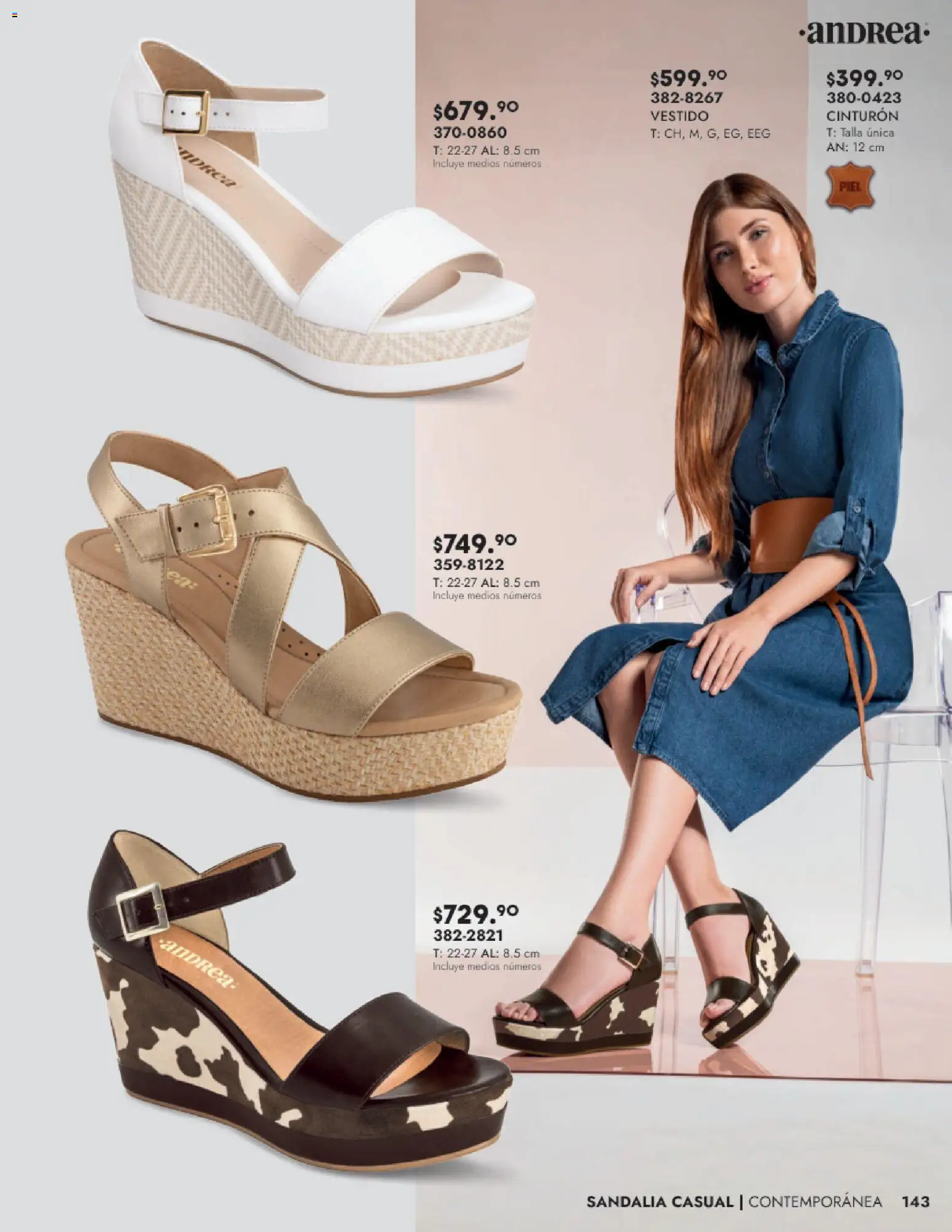 Nuevas ofertas de Andrea válidas en toda la República Mexicana desde el 24.08.2025. ¡Encuentra las mejores ofertas en Andrea - Catálogo Calzado Dama! | Página: 143 | Productos: Cinturón, Vestido