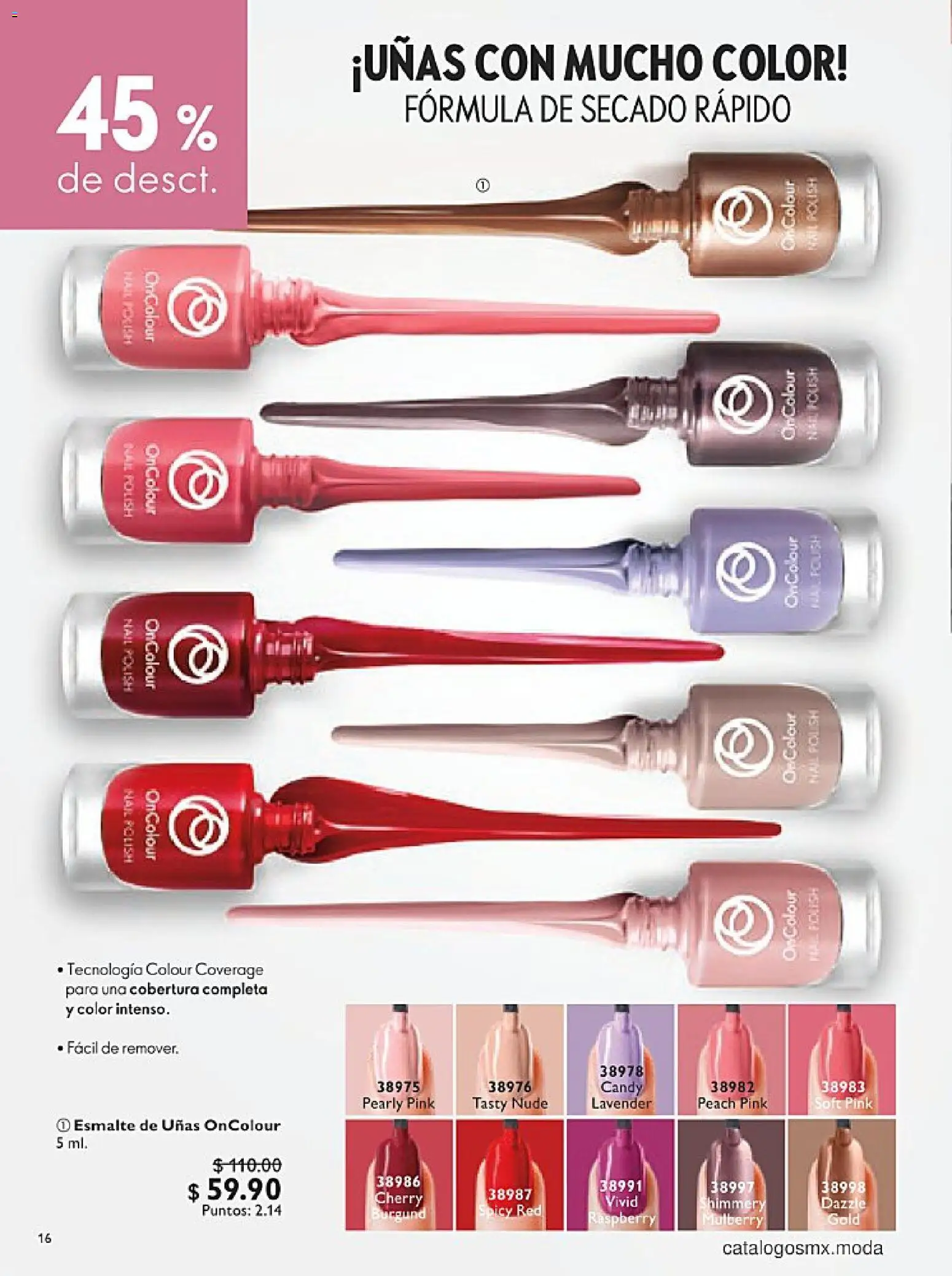 Nuevas ofertas de Oriflame válidas en toda la República Mexicana desde el 24.01.2026. ¡Encuentra las mejores ofertas en Oriflame campaña 2 2026! | Página: 16 | Productos: Esmalte de uñas