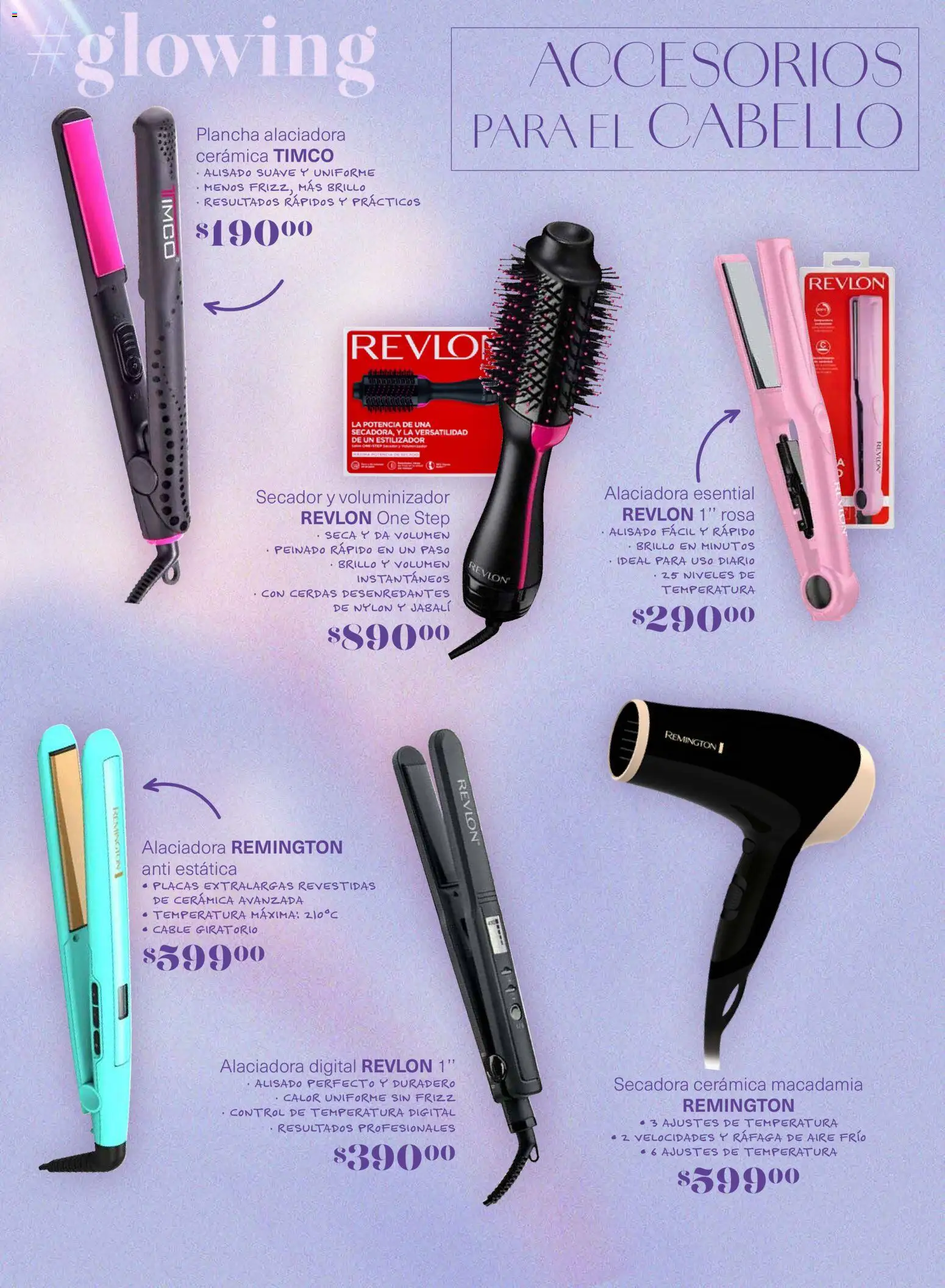 Nuevas ofertas de Soriana válidas en toda la República Mexicana desde el 12.03.2026. ¡Encuentra las mejores ofertas en Soriana - Glowing Descubre tu belleza Híper Nacional! | Página: 36 | Productos: Secadora, Brillo, Cable, Plancha