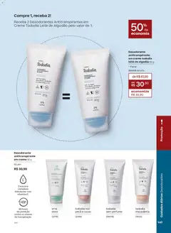 Natura - Ciclo 04/2026 - Pré-Visualização do folheto da loja Natura, válido de 19.02.2026 | Página: 147 | Produtos: Desodorante, Leite, Creme, Algodão