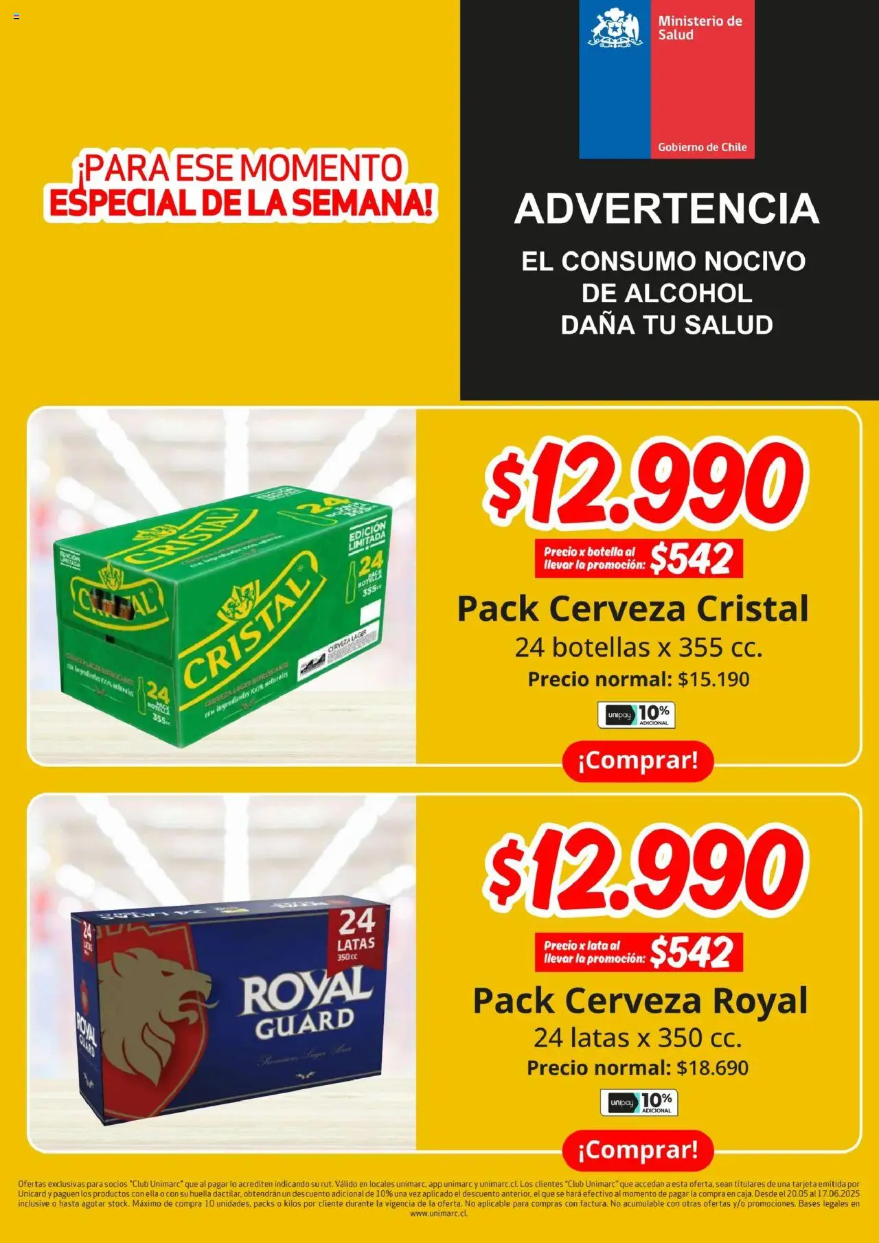 Unimarc ofertas  │ válido desde el 20.05.2025 | Página: 10 | Productos: Botella, Cerveza