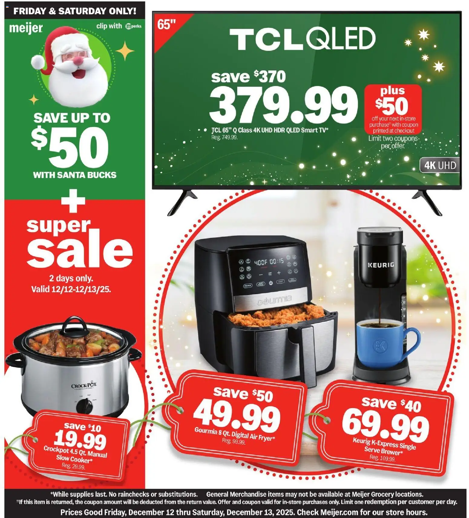 Meijer Super Sale - valid from 12.12.2025 | Page: 1 | Products: Fryer, Clip