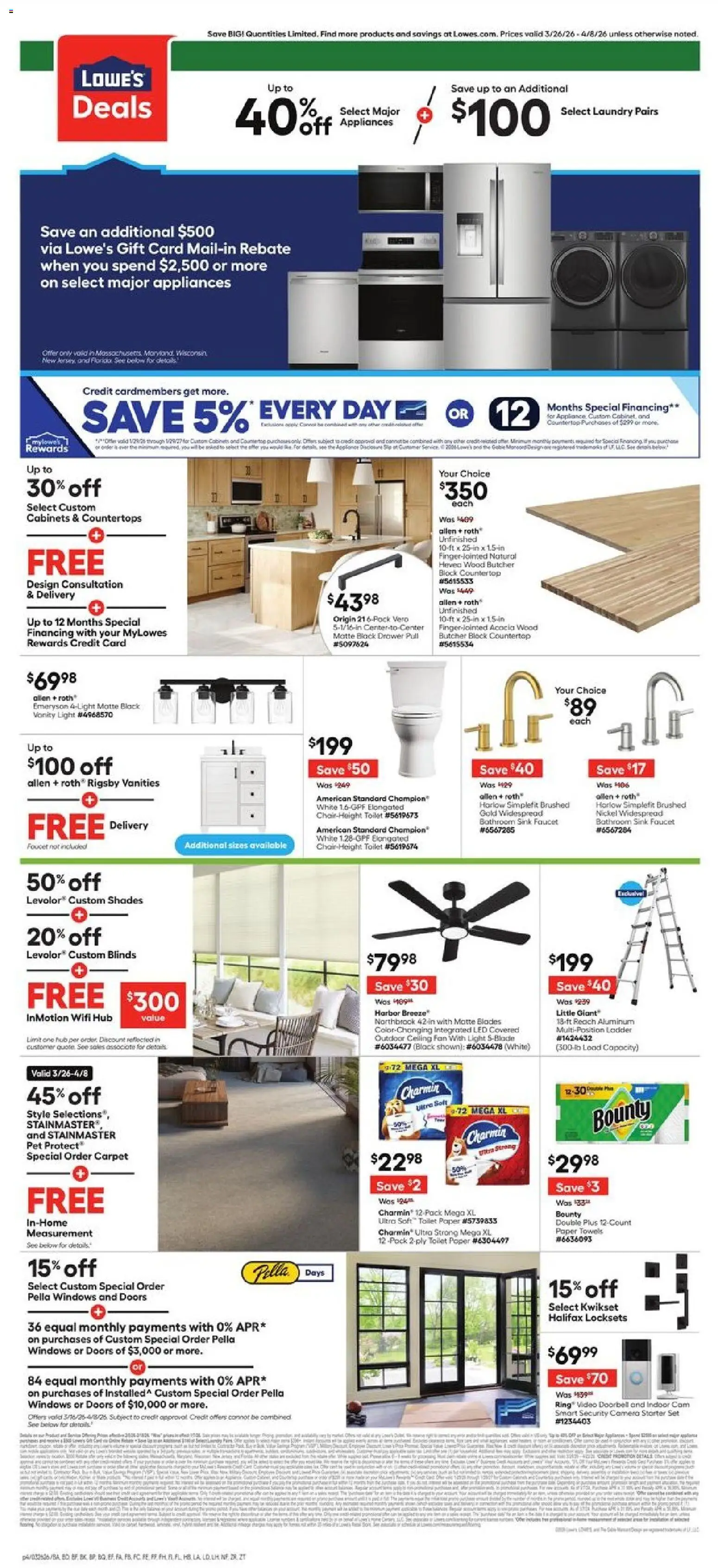 Lowe's Weekly Ad - valid from 26.03.2026 | Page: 4 | Products: Carpet, Hub, Starter, Camera