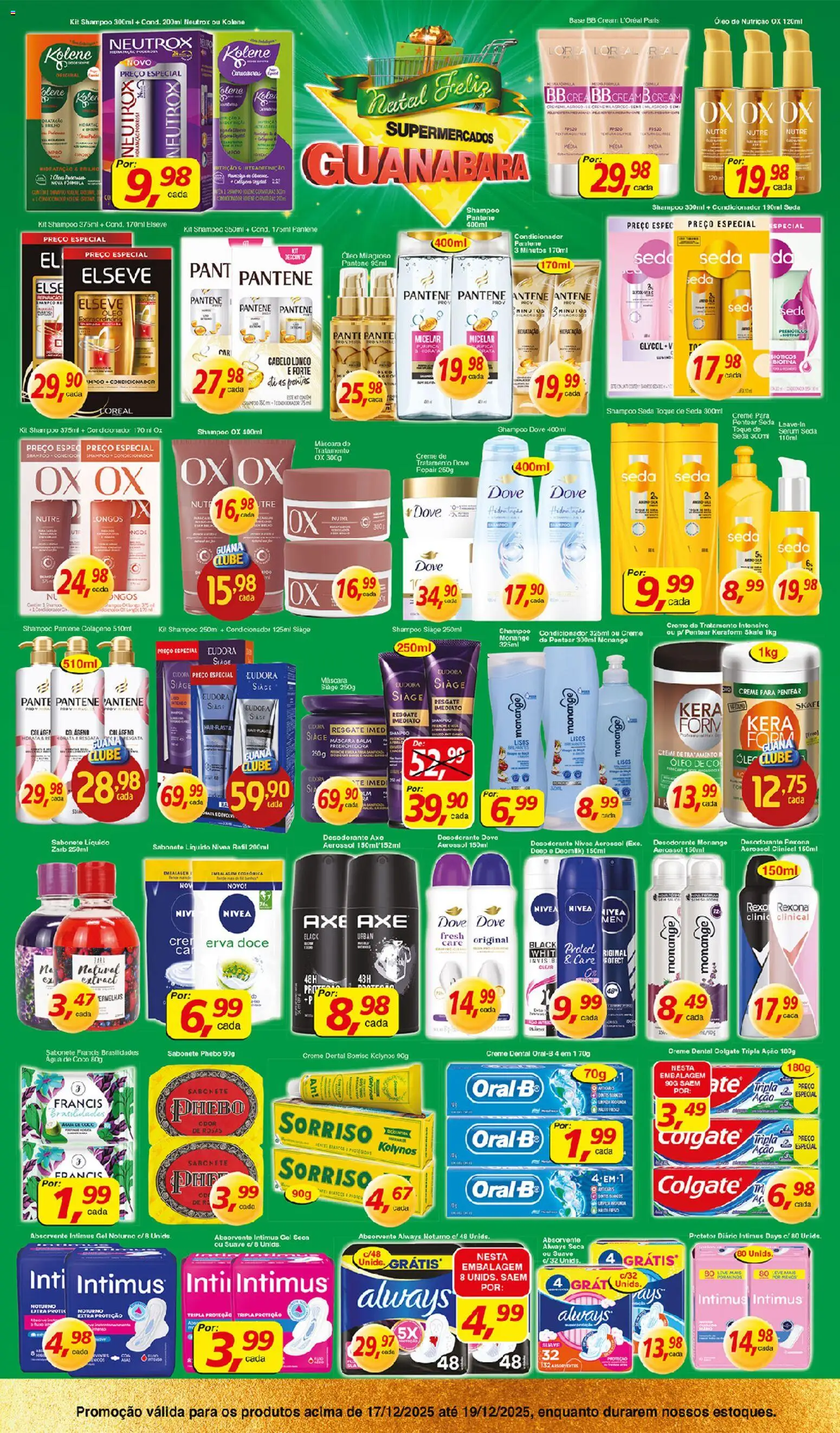 Supermercados Guanabara Folheto - válido de 17.12.2025 | Página: 7 | Produtos: Shampoo, Condicionador, Sérum, Absorvente