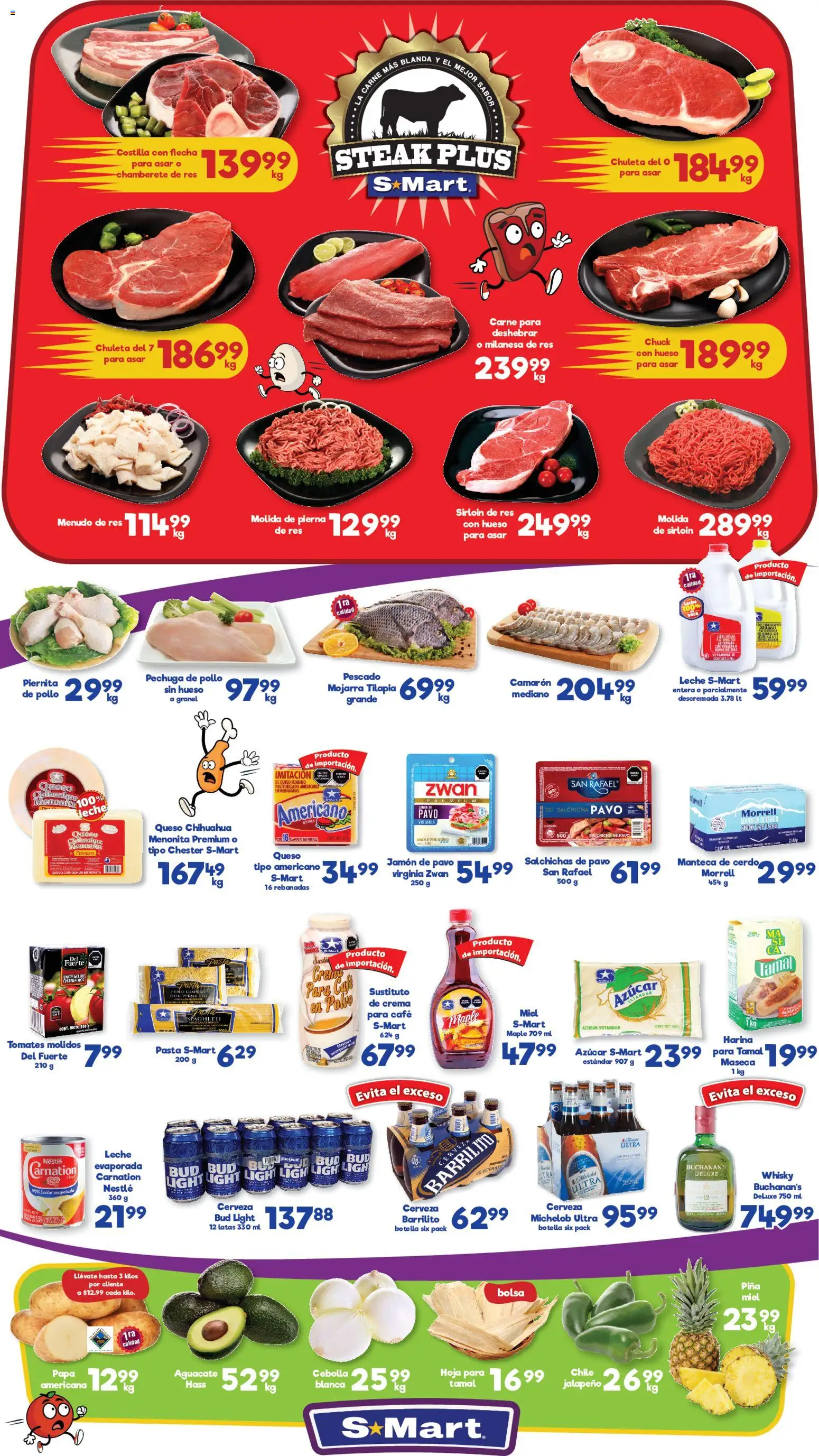 Nuevas ofertas de S-Mart válidas en toda la República Mexicana desde el 30.01.2026. ¡Encuentra las mejores ofertas en S-Mart folleto Juárez! | Página: 1 | Productos: Pollo, Café, Cerveza, Pasta