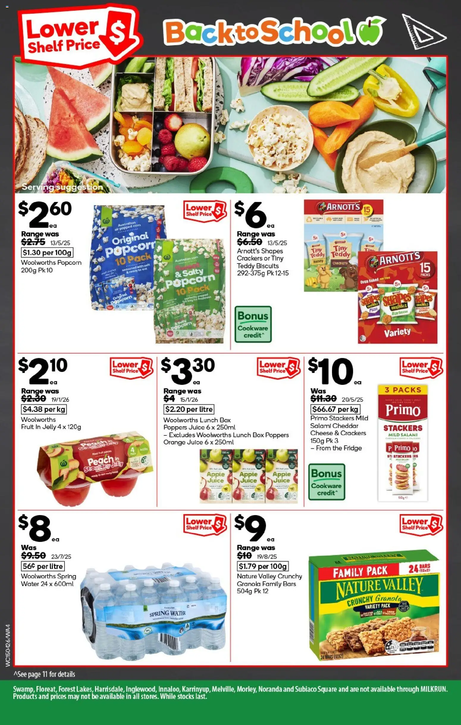 Woolworths catalogue - valid from 15.04.2026 | Page: 4 | Products: Salami, Granola, Juice, Grapes