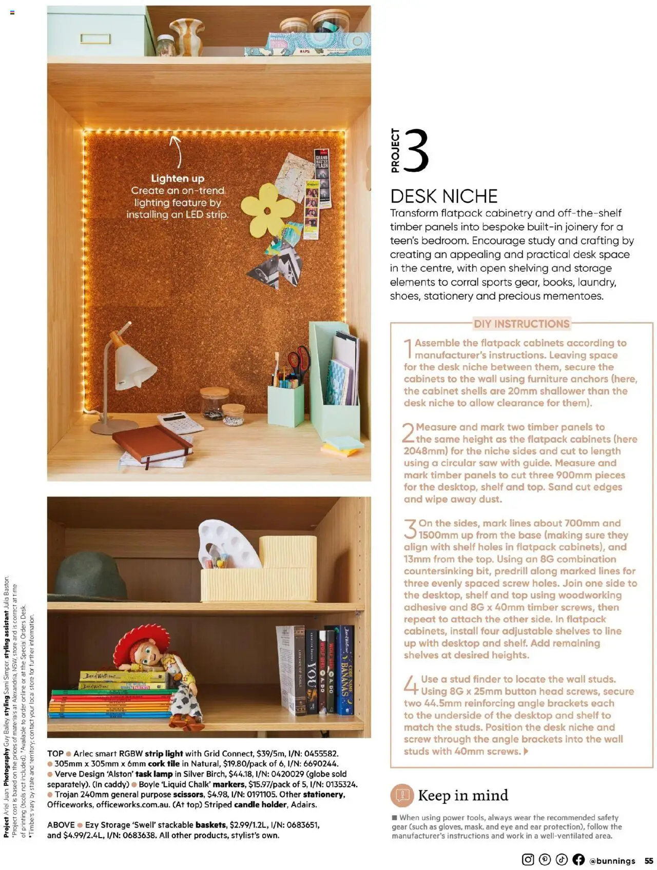 Bunnings Warehouse catalogue - valid from 01.07.2025 | Page: 55 | Products: Desk, Light, Saw, Strip