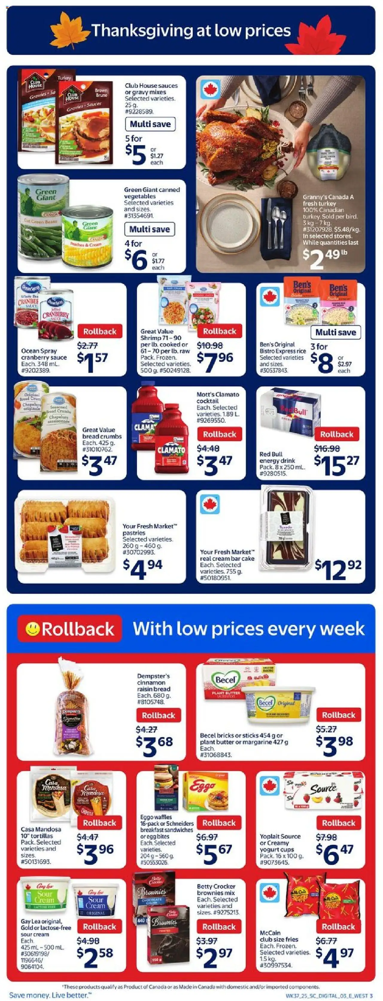 Walmart flyer valid from 09.10.2025 | Page: 5 | Products: Sour cream, Butter, Yogurt, Chocolate