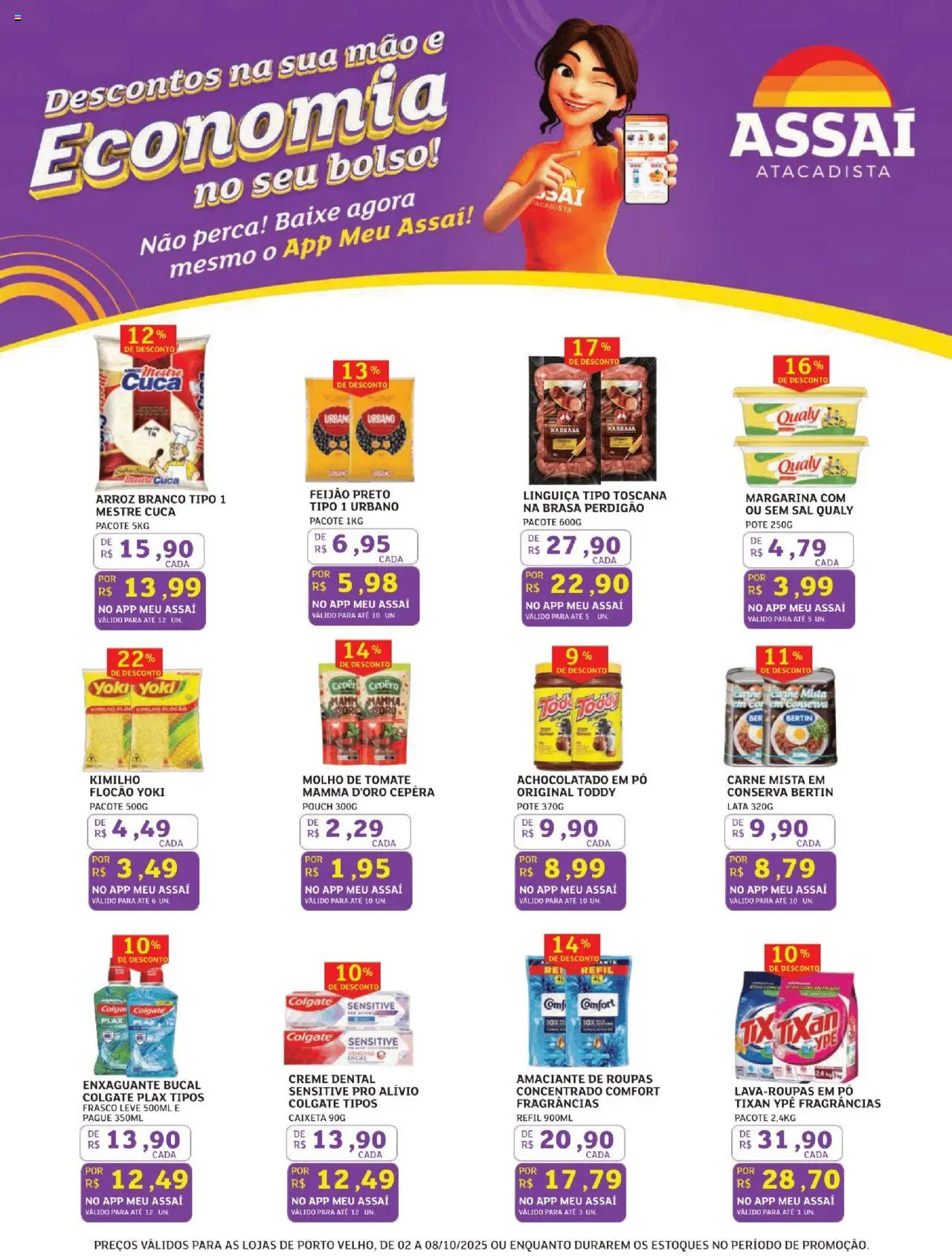 Assaí Atacadista Folheto - válido de 03.10.2025 | Página: 1 | Produtos: Pó, Achocolatado, Carne, Creme dental