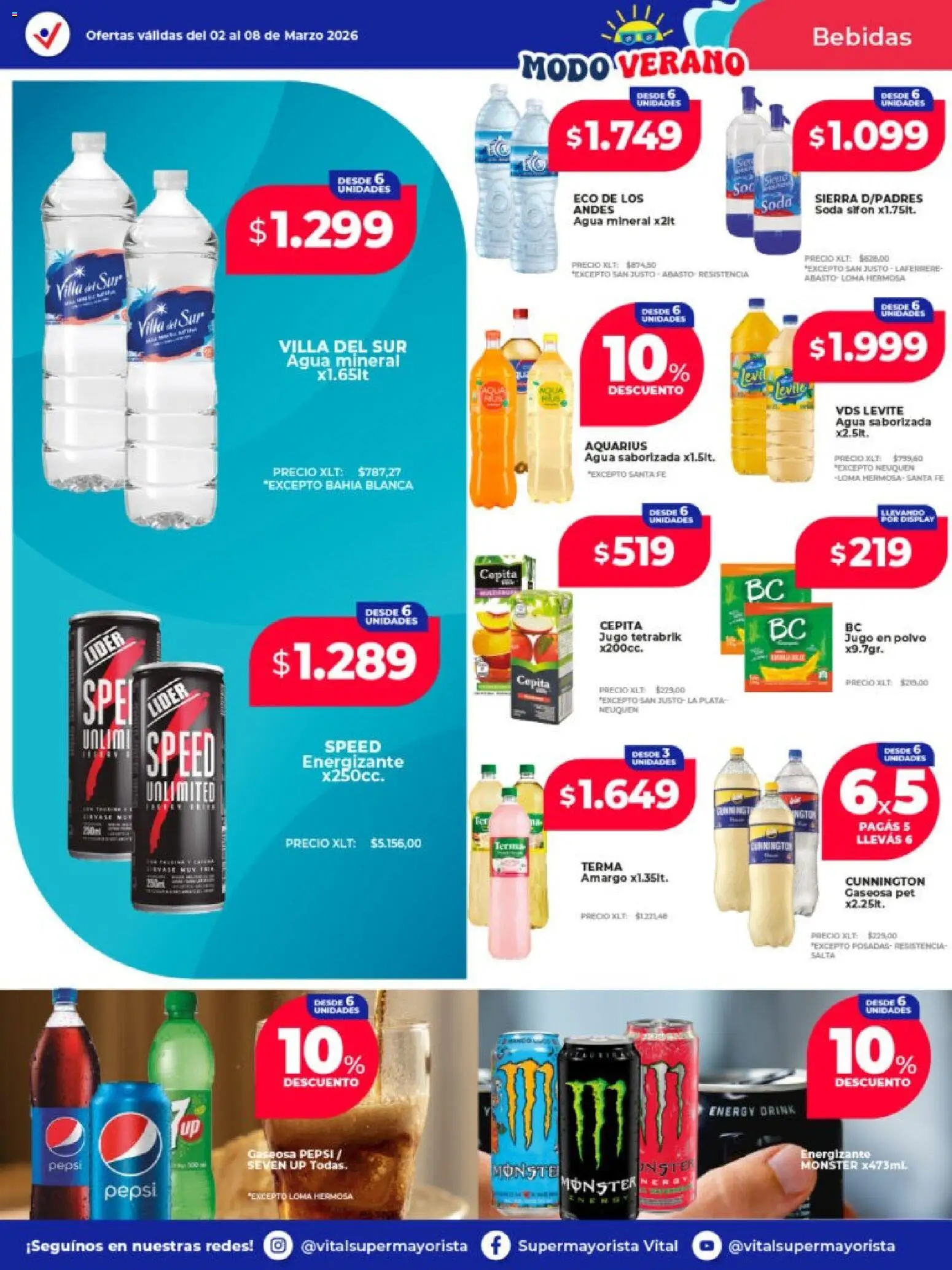 Vital - Ofertas - Mar del Plata  │ válido desde el 02.03.2026 | Página: 19 | Productos: Gaseosa, Agua, Jugo, Sierra