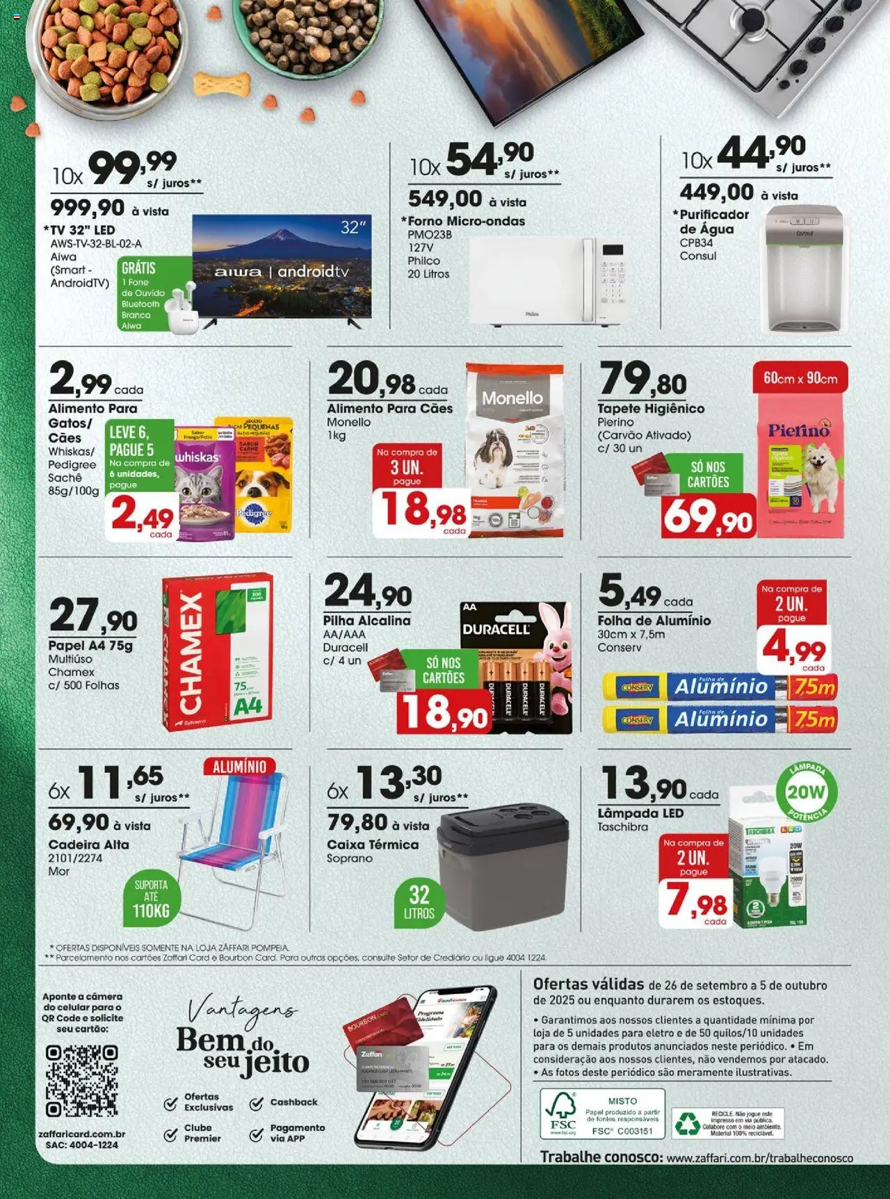 Zaffari Folheto - válido de 26.09.2025 | Página: 14 | Produtos: Lâmpada, Cadeira, Tapete higiênico, Lâmpada led