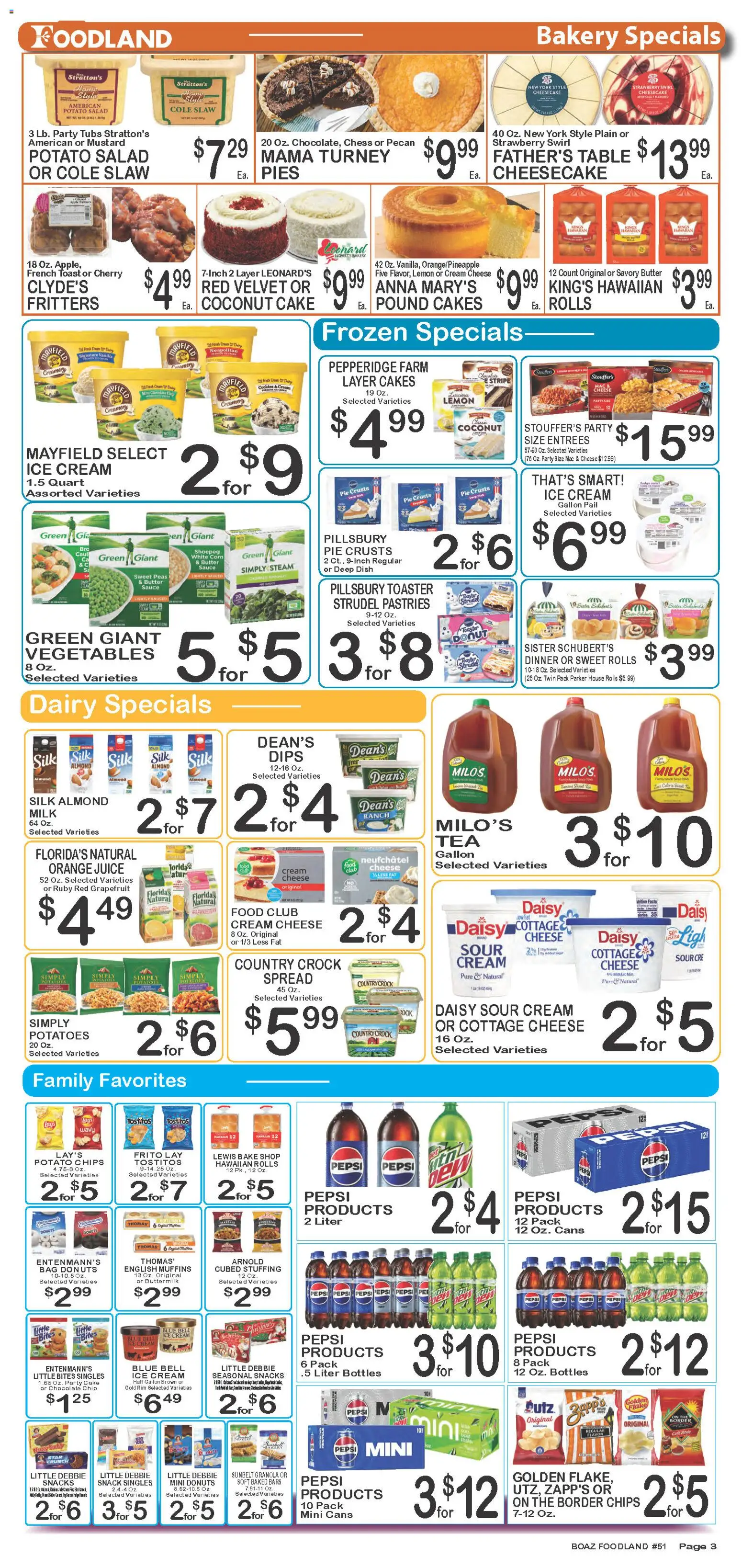 Foodland Weekly Ad - valid from 16.12.2025 | Page: 3 | Products: Corn, Chips, Salad, Chocolate Chip