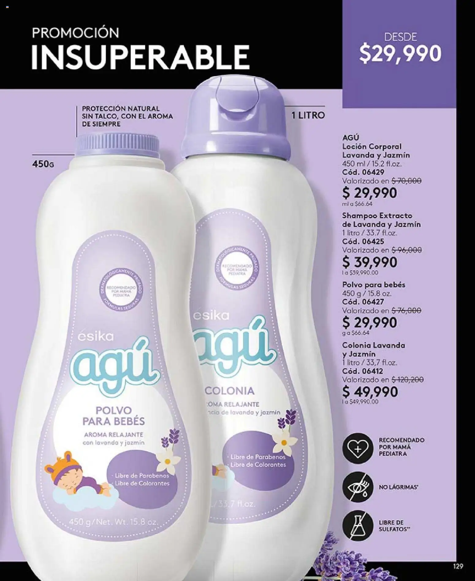 Ésika revista - valida desde el 01.01.2026 | Página: 129 | Productos: Shampoo, Loción, Polvo