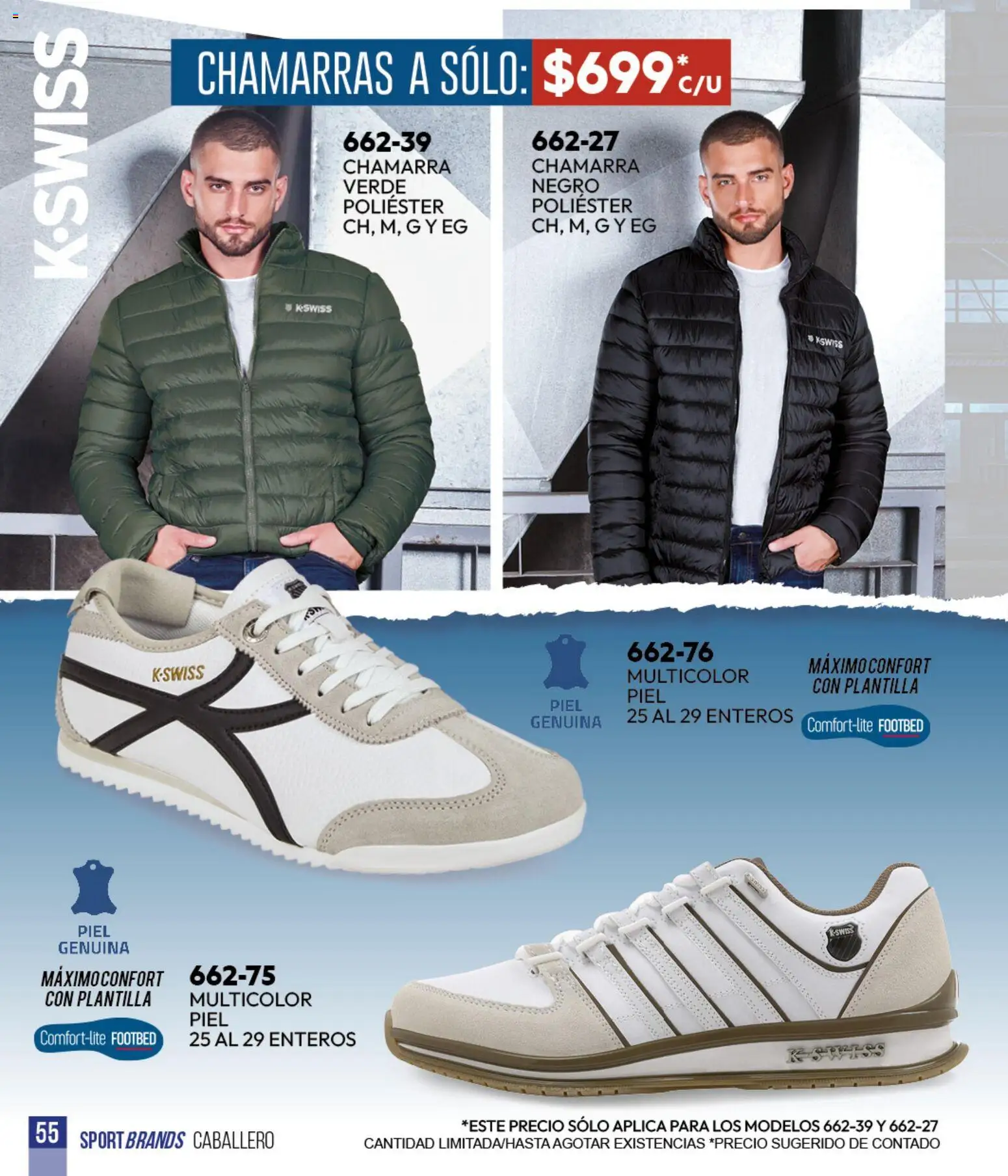 Nuevas ofertas de Cklass válidas en toda la República Mexicana desde el 05.03.2026. ¡Encuentra las mejores ofertas en Cklass catálogo Sportbrands Verano Caballero! | Página: 56 | Productos: Chamarra