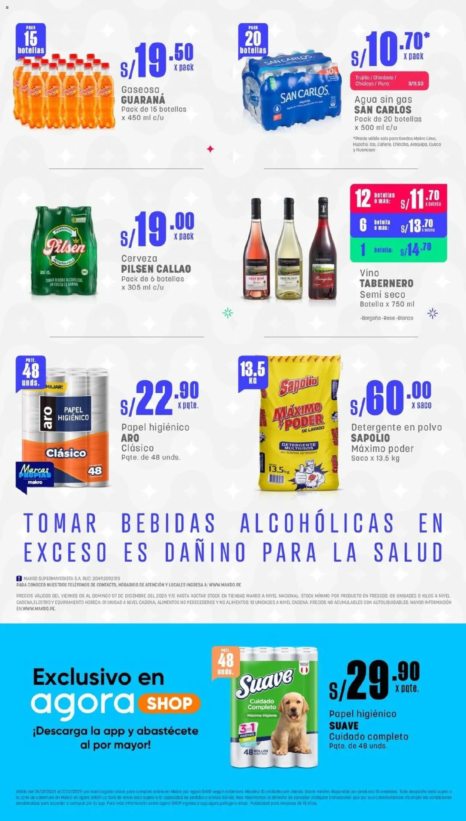 Catálogo Makro válido desde 05.12.2025 | Página: 2 | Productos: Detergente, Vino, Cerveza, Polvo