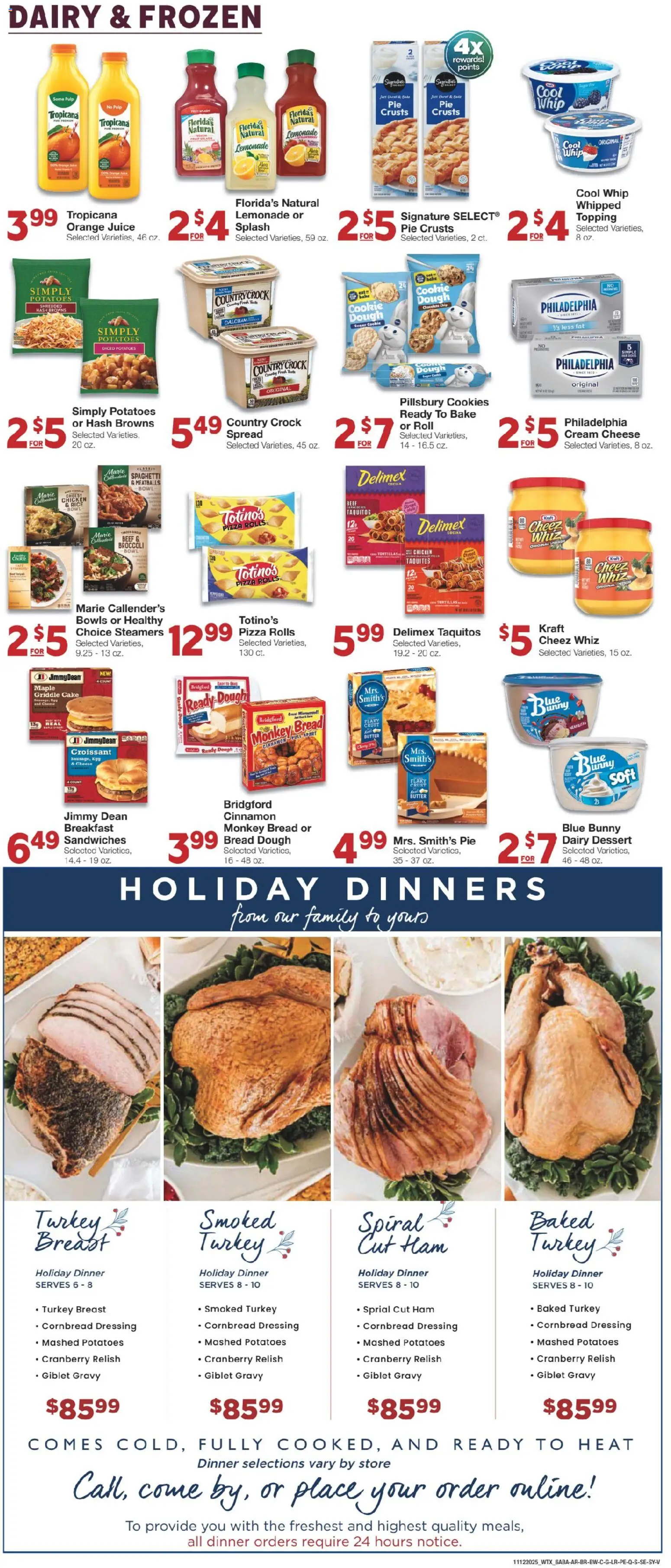 United Supermarkets Weekly Ad - valid from 11.11.2025 | Page: 6 | Products: Broccoli, Pizza, Juice, Cream