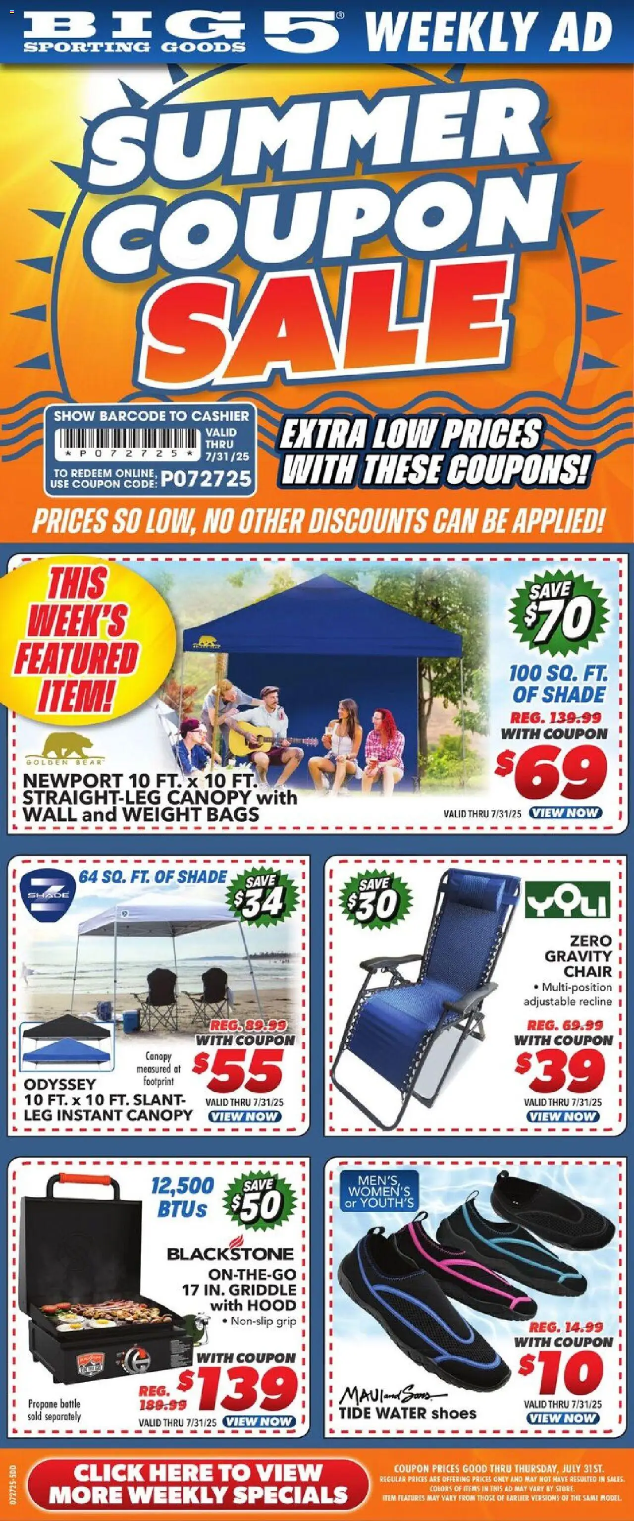 Big 5 Sporting Goods Weekly Ad - valid from 27.07.2025 | Page: 1