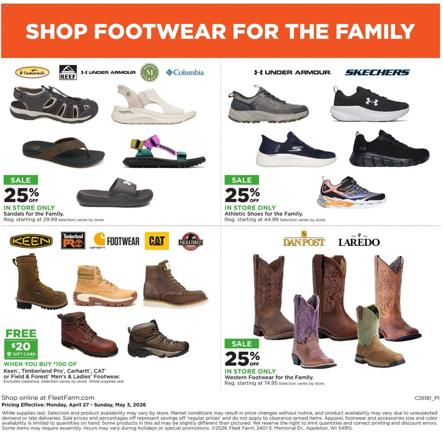 Mills Fleet Farm Weekly Ad - valid from 27.04.2026 | Page: 31 | Products: Sandals
