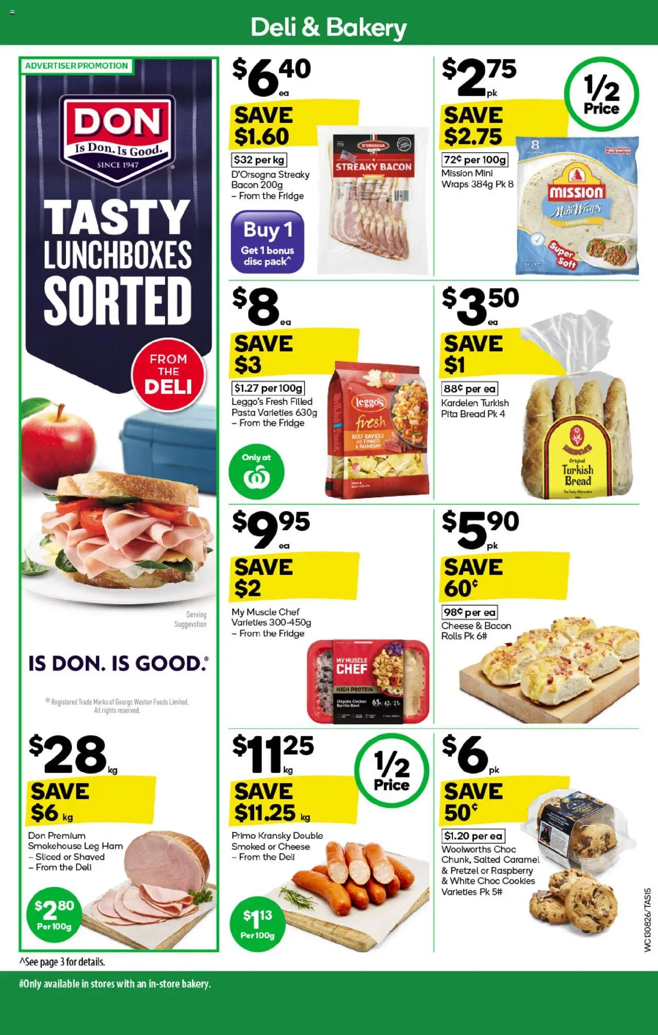 Woolworths catalogue - valid from 13.08.2025 | Page: 15 | Products: Bacon, Cheese, Raspberry, Bakery