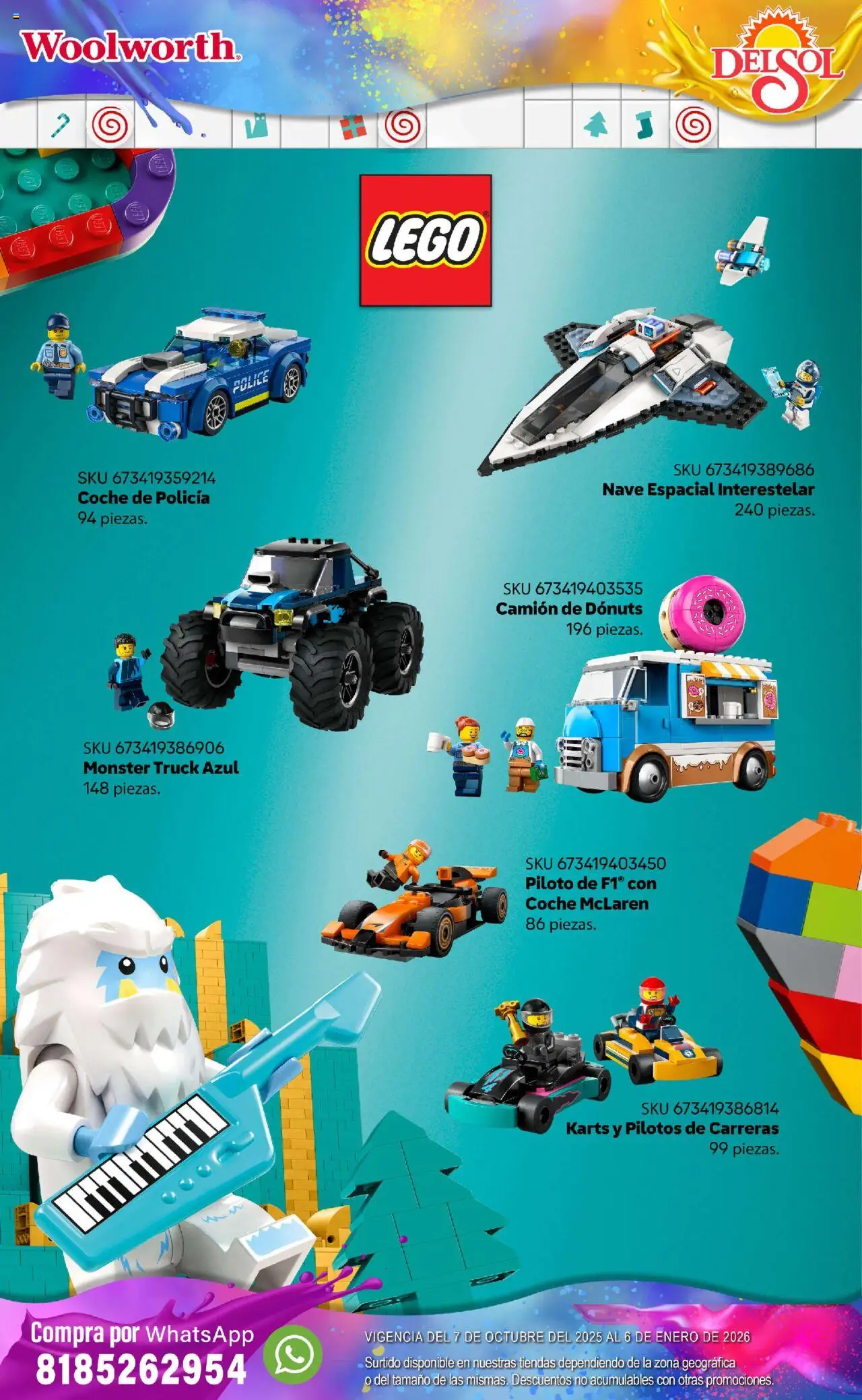 Nuevas ofertas de Del Sol y Woolworth válidas en toda la República Mexicana desde el 07.10.2025. ¡Encuentra las mejores ofertas en Del Sol y Woolworth - Catálogo Castillo Del Juguete! | Página: 130