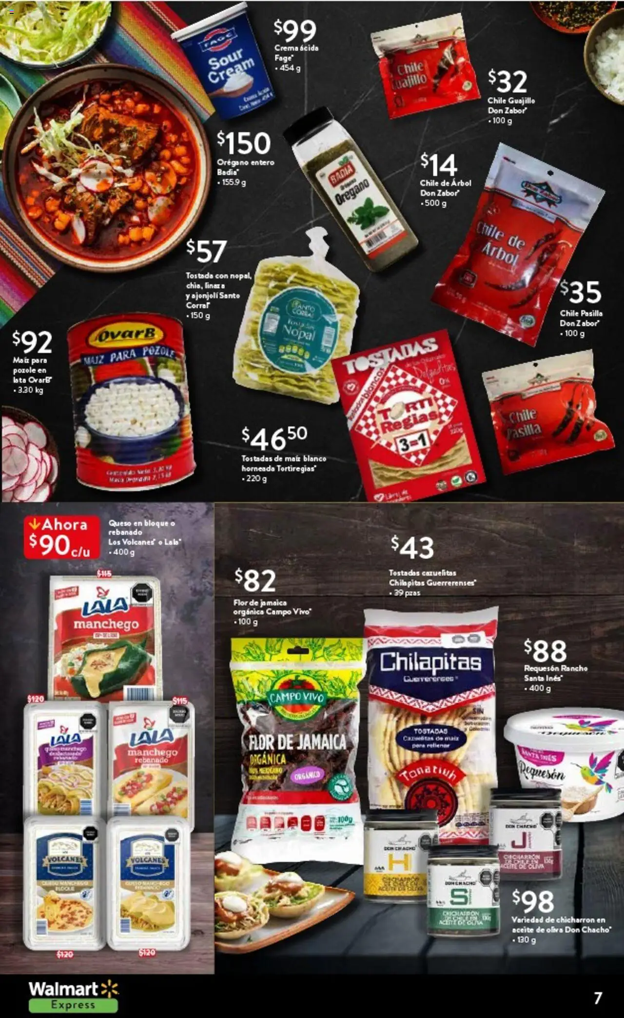 Nuevas ofertas de Walmart Express válidas en toda la República Mexicana desde el 03.09.2025. ¡Encuentra las mejores ofertas en Walmart - Folleto Fiestas Patrias! | Página: 7 | Productos: Maíz, Crema, Queso, Orégano