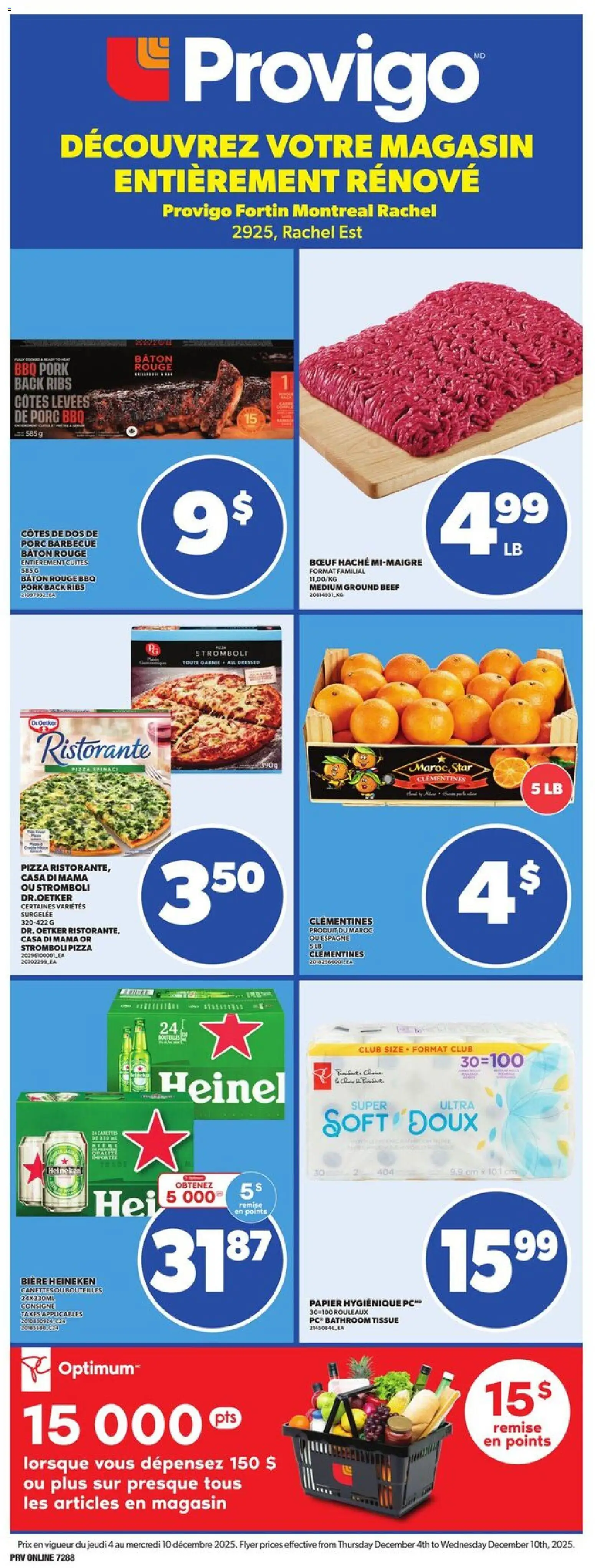 Provigo flyer valid from 04.12.2025 | Page: 1 | Products: Beef, PC, Pizza, Pork
