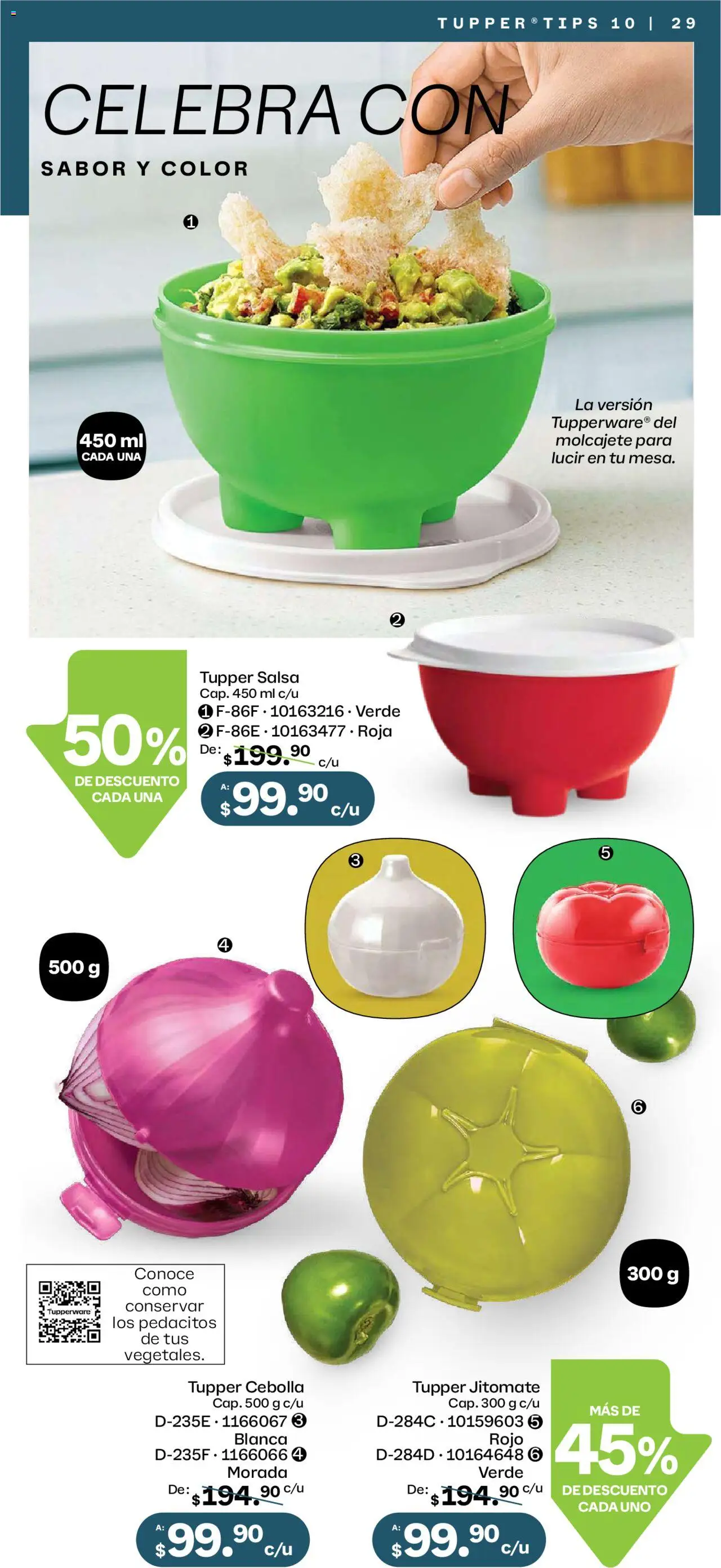 Nuevas ofertas de Tupperware válidas en toda la República Mexicana desde el 08.09.2025. ¡Encuentra las mejores ofertas en Tupperware - Catálogo! | Página: 29 | Productos: Cebolla, Tupper