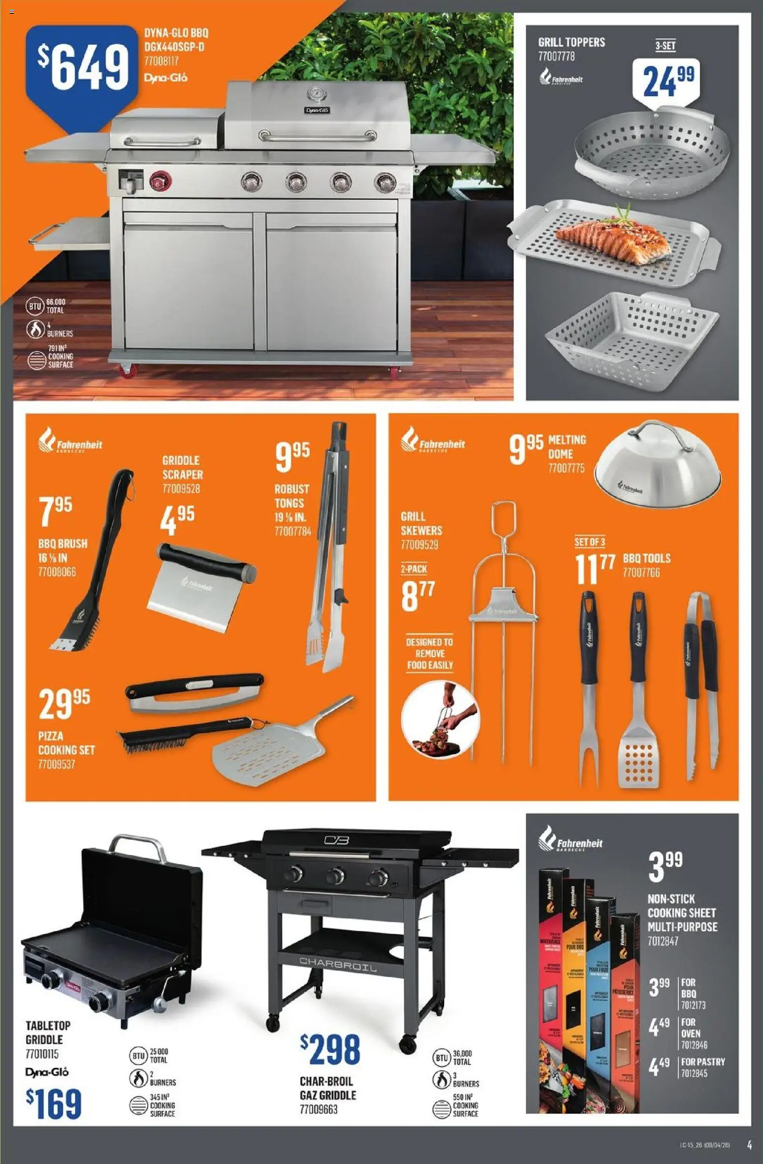 Canac flyer valid from 09.04.2026 | Page: 4 | Products: Oven, Grill, Brush, Pizza