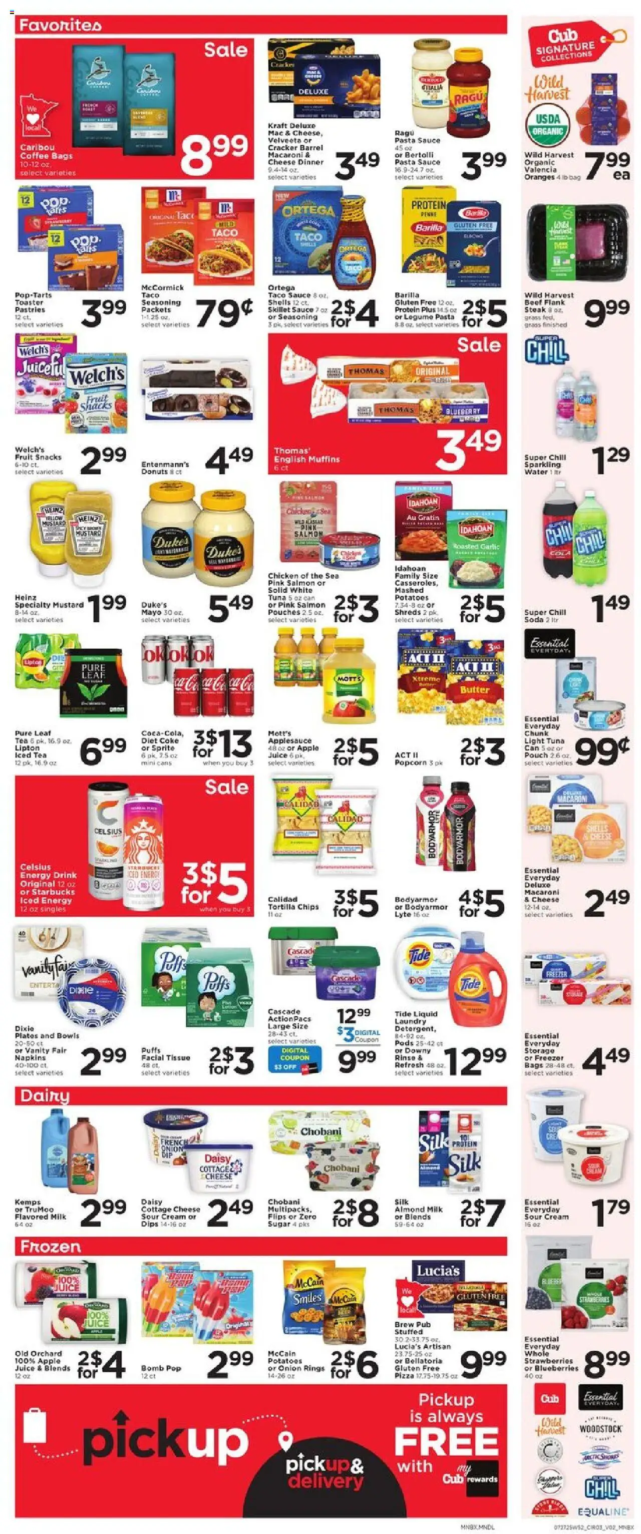 Cub Foods Weekly Ad - valid from 27.07.2025 | Page: 5 | Products: Skillet, Beef, Garlic, Blueberries
