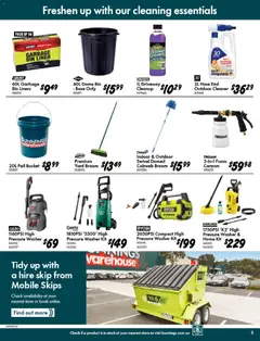 Preview of Bunnings Warehouse Summer Fun Summer Done Catalogue - valid from 07.01.2026 | Page: 5 | Products: Bucket, Cleaner, Washer, Broom