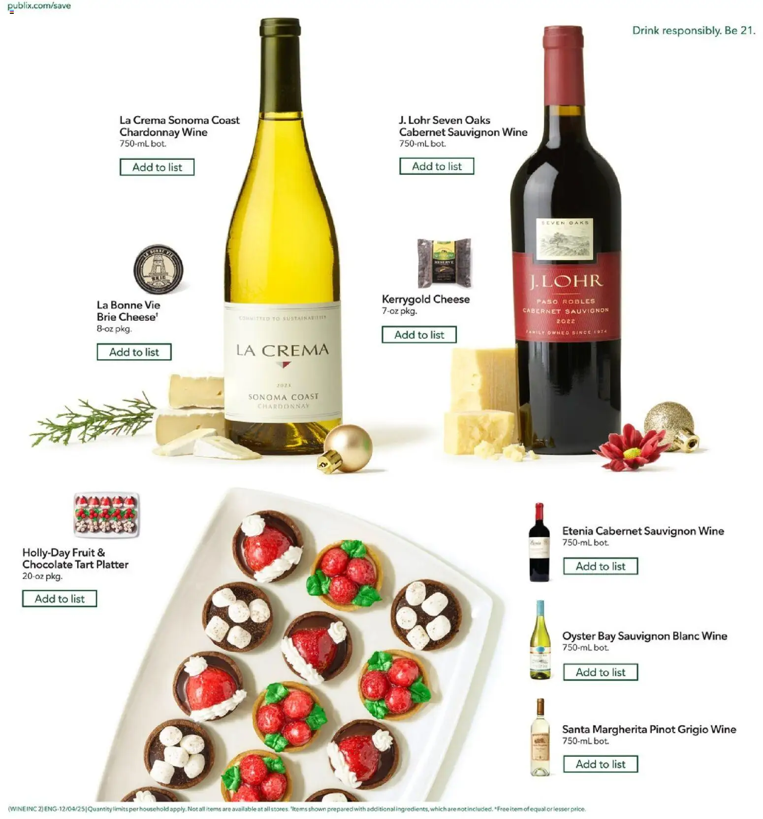 Publix Wine & Spirits - valid from 10.12.2025 | Page: 2 | Products: Cheese, Chocolate, Wine