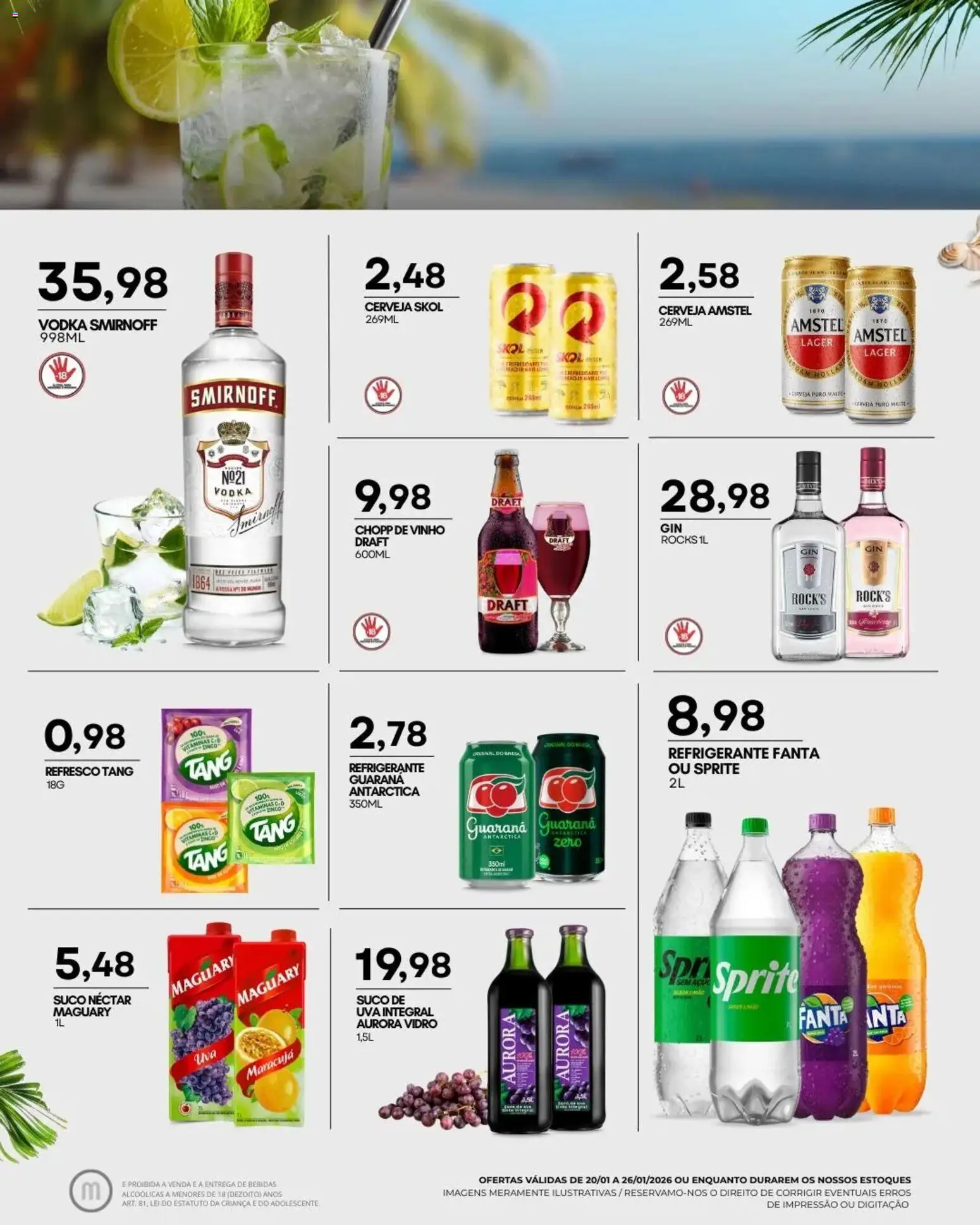 Mercadão Atacadista Folheto - válido de 20.01.2026 | Página: 7 | Produtos: Maracujá, Fanta, Cerveja, Vodka