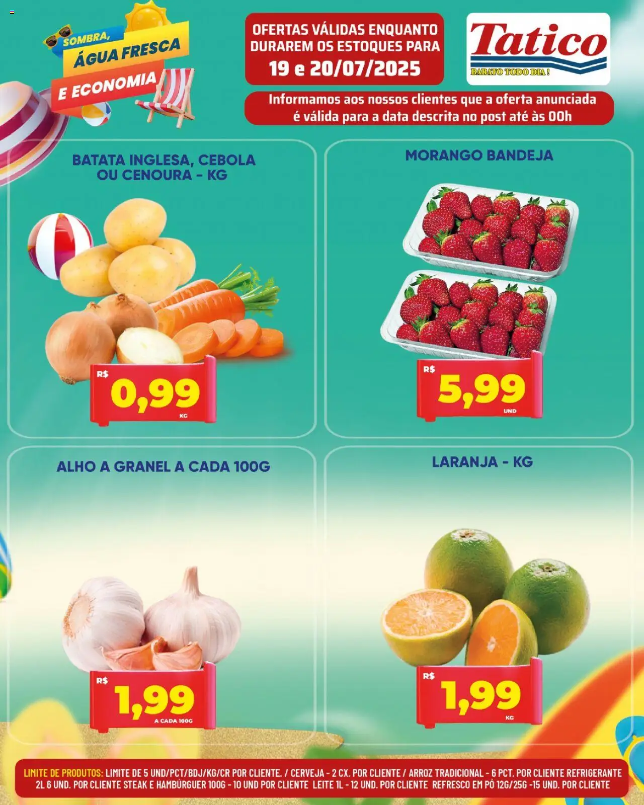Tatico Folheto - válido de 19.07.2025 | Página: 10 | Produtos: Refresco, Cerveja, Bandeja, Batata