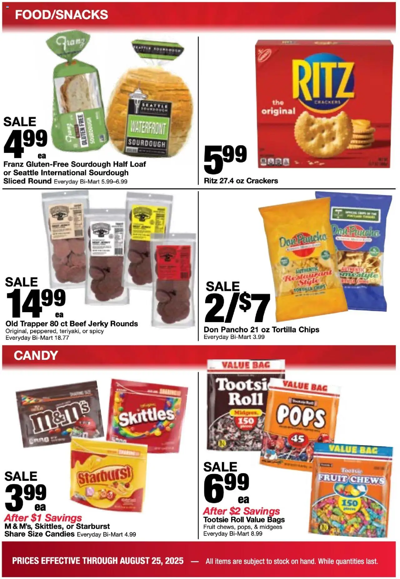 Bi-Mart Back to School - valid from 19.08.2025 | Page: 14 | Products: Beef, Candies, Chips, Bag
