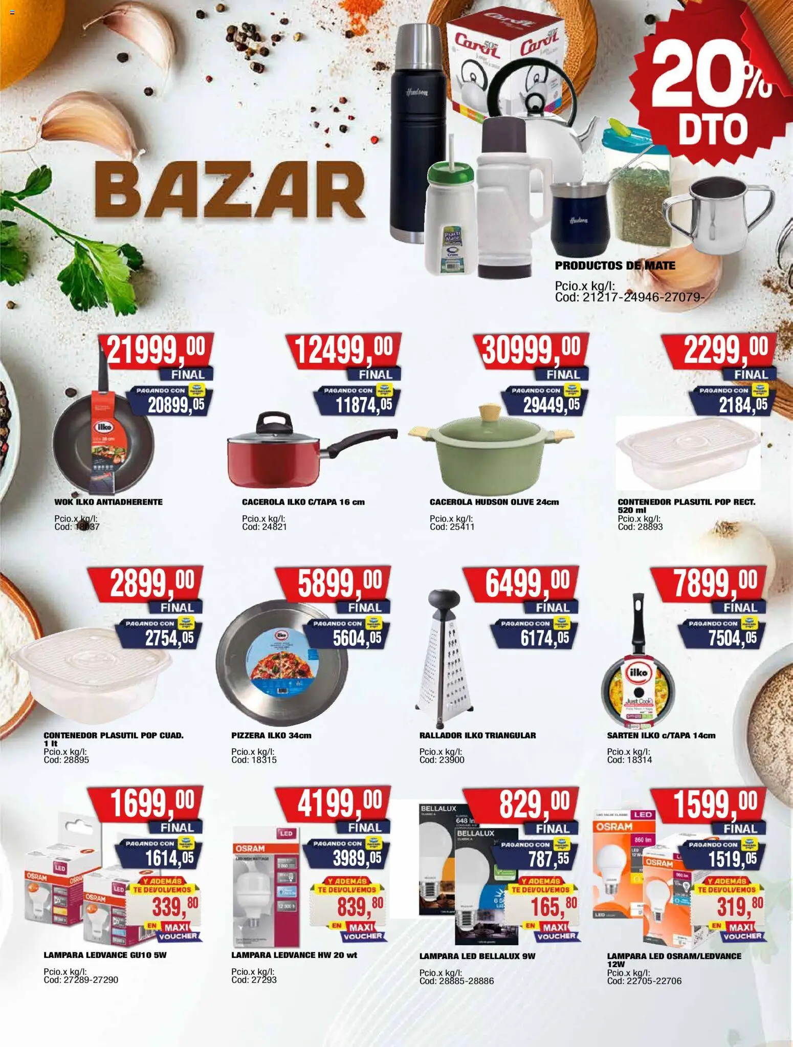 Maxiconsumo ofertas │ válido desde el 13.04.2026 | Página: 29 | Productos: Pizzera, Sartén, Lámpara, Té