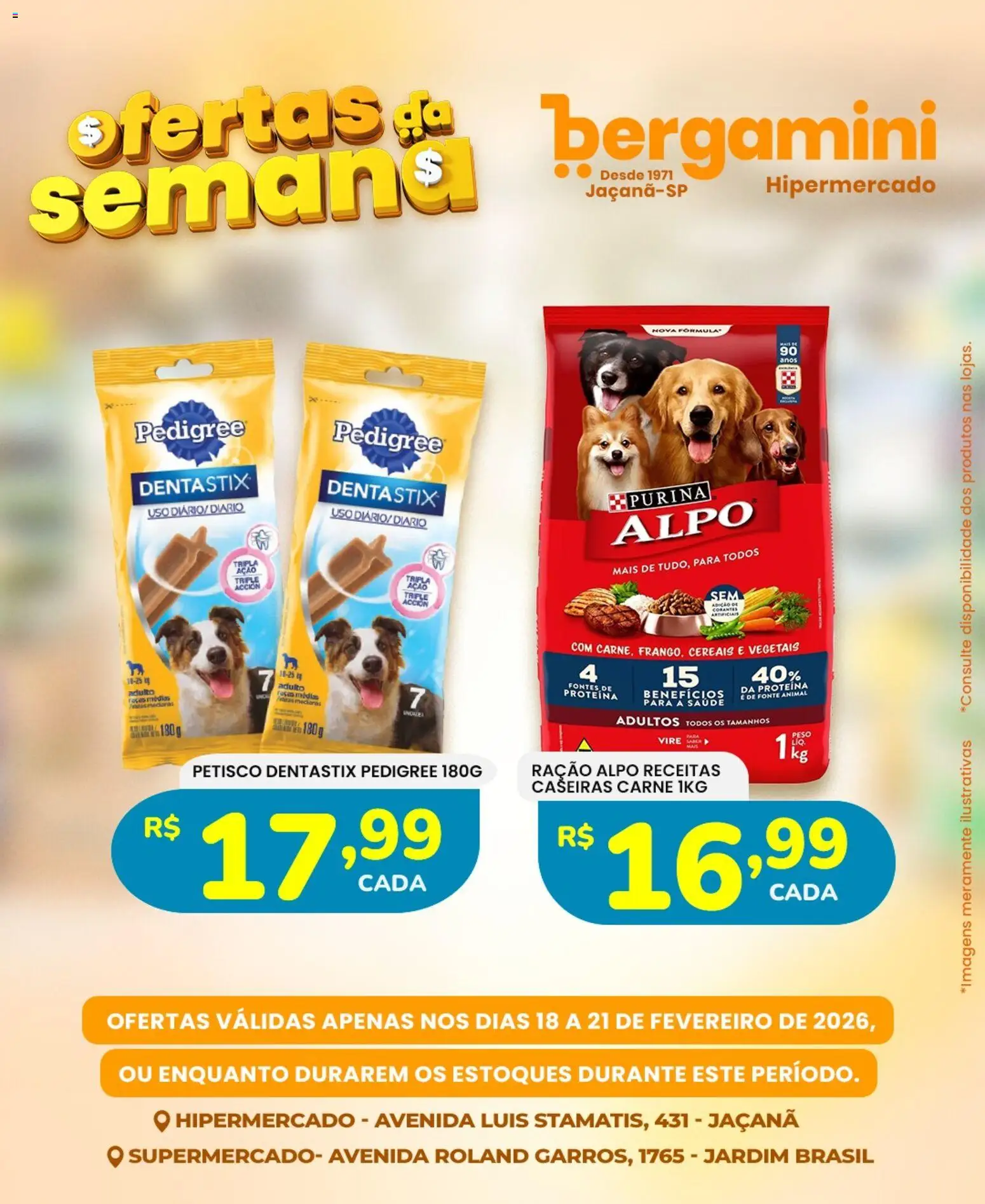 Supermercado Bergamini Folheto - válido de 18.02.2026 | Página: 18 | Produtos: Carne, Cereais