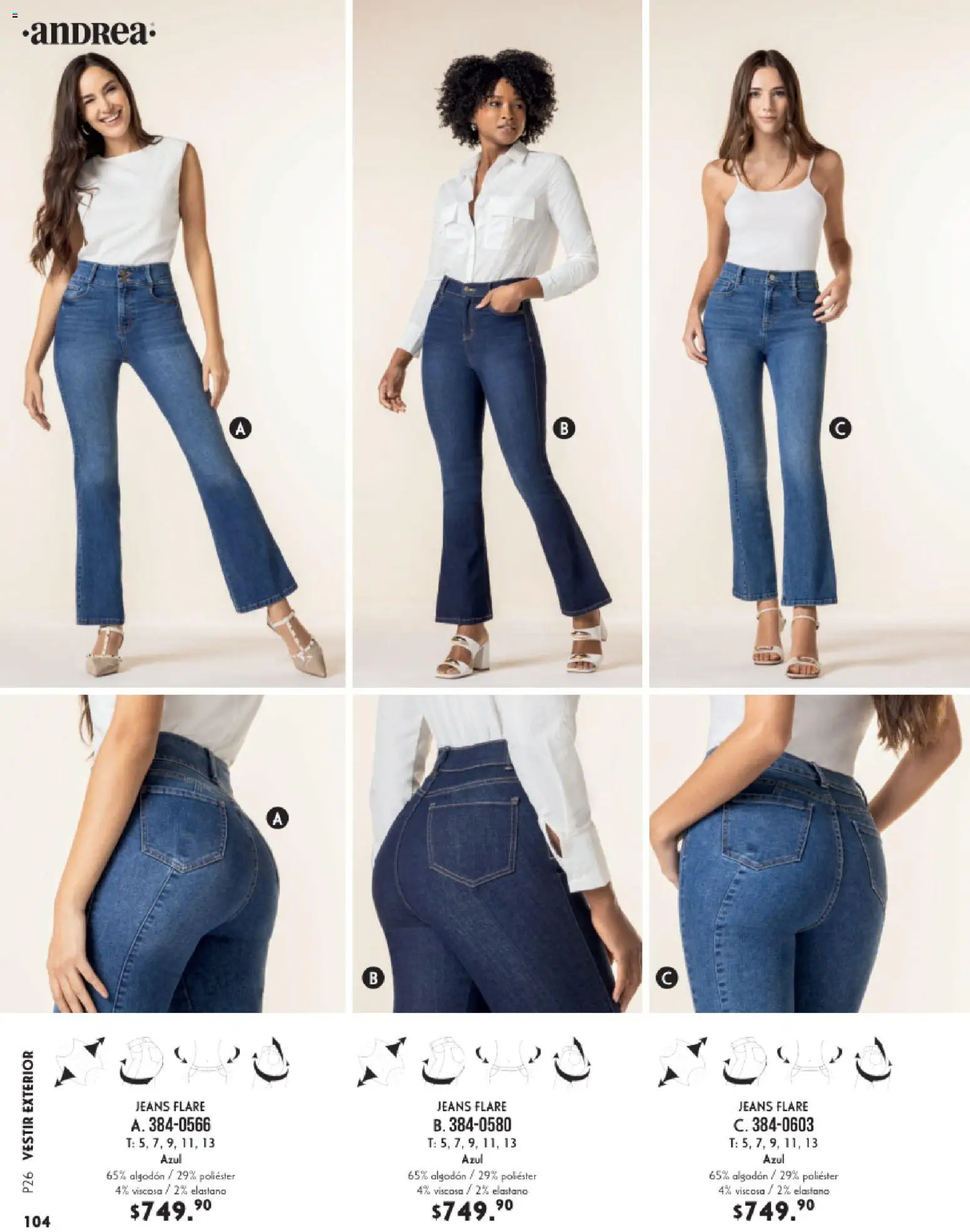 Nuevas ofertas de Andrea válidas en toda la República Mexicana desde el 25.01.2026. ¡Encuentra las mejores ofertas en Andrea catálogo Vestir! | Página: 104 | Productos: Algodón